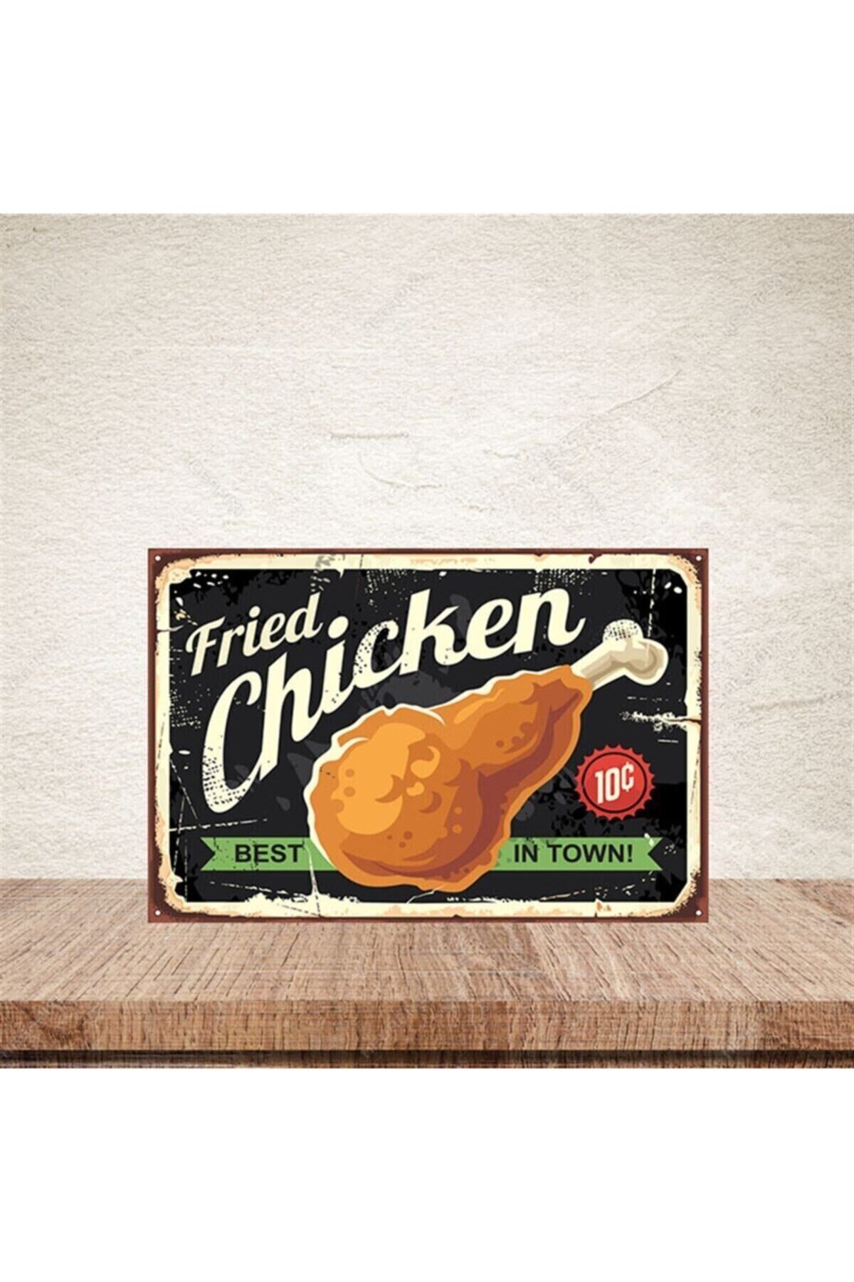 Fried Chicken 20-30 Cm Retro Ahşap Poster