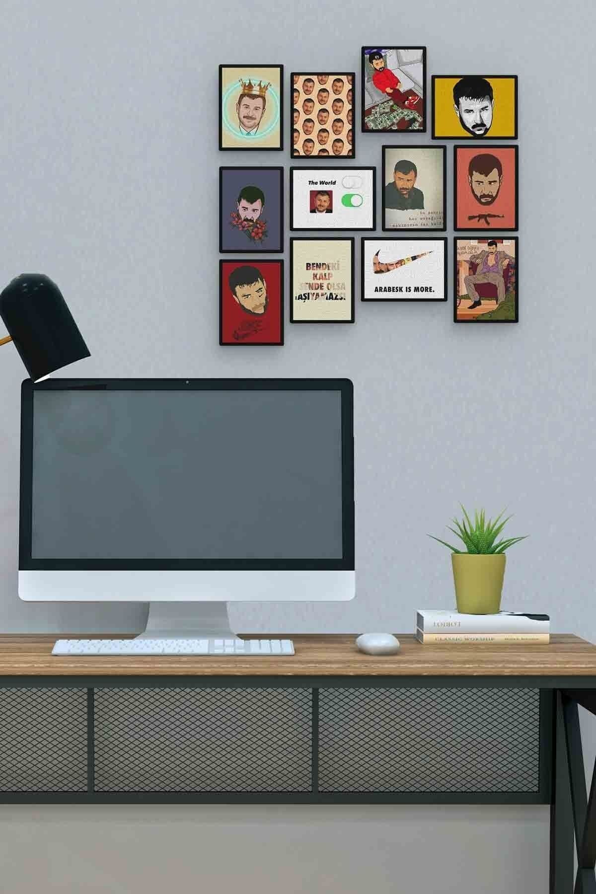 Azer Bülbül 12 Parça Mdf (ahşap) Tablo Ofis Boyu