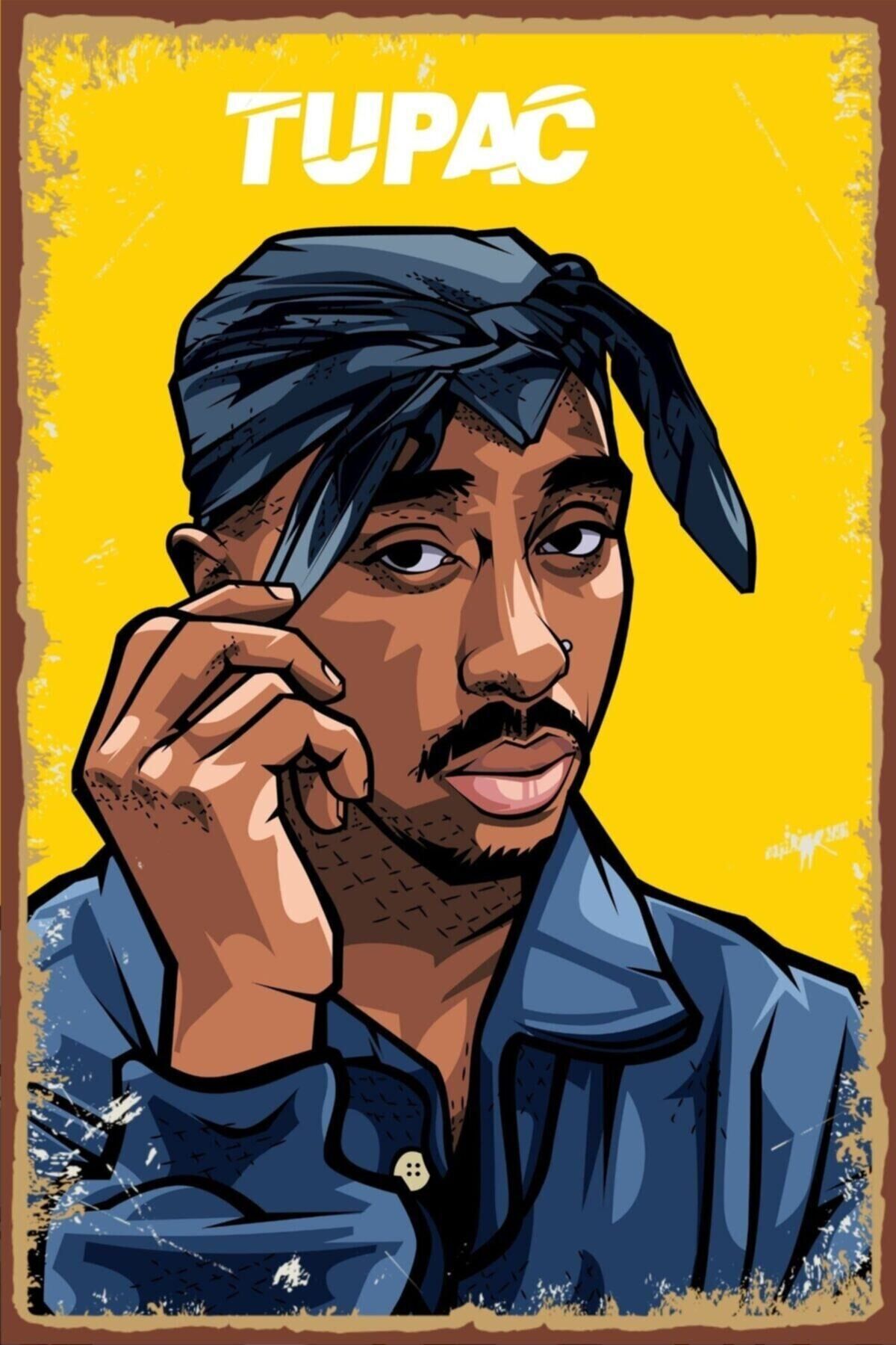 Tupac Retro Ahşap Poster