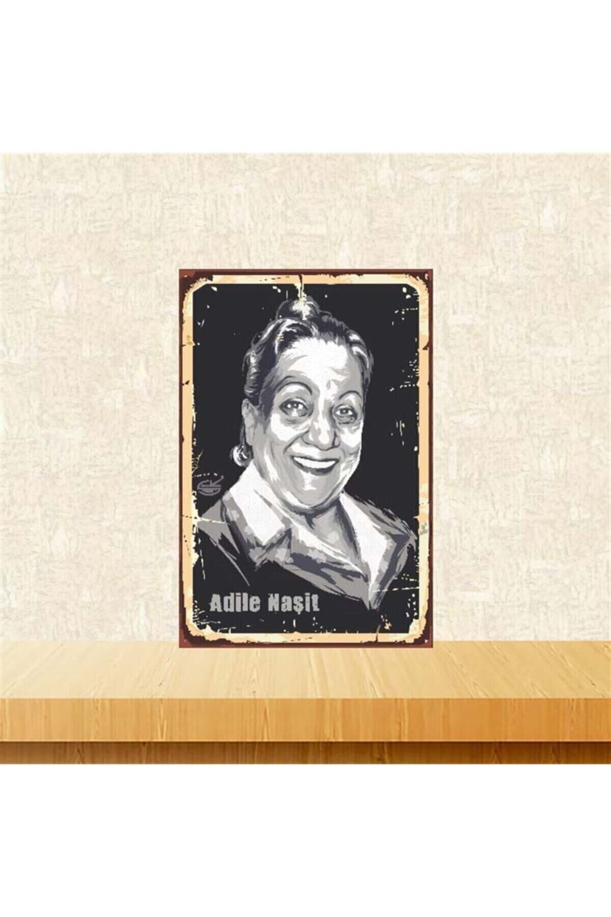 Adile Naşit Tasarımlı 20-30 cm Retro Ahşap Poster