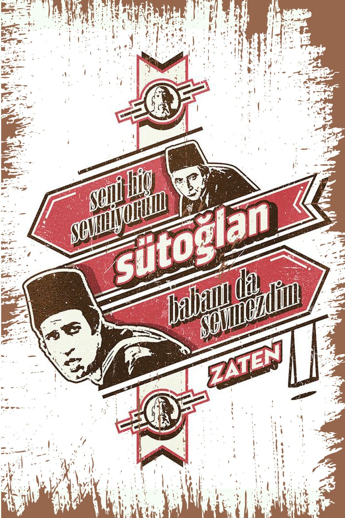 Retro Ahşap Duvar Posteri