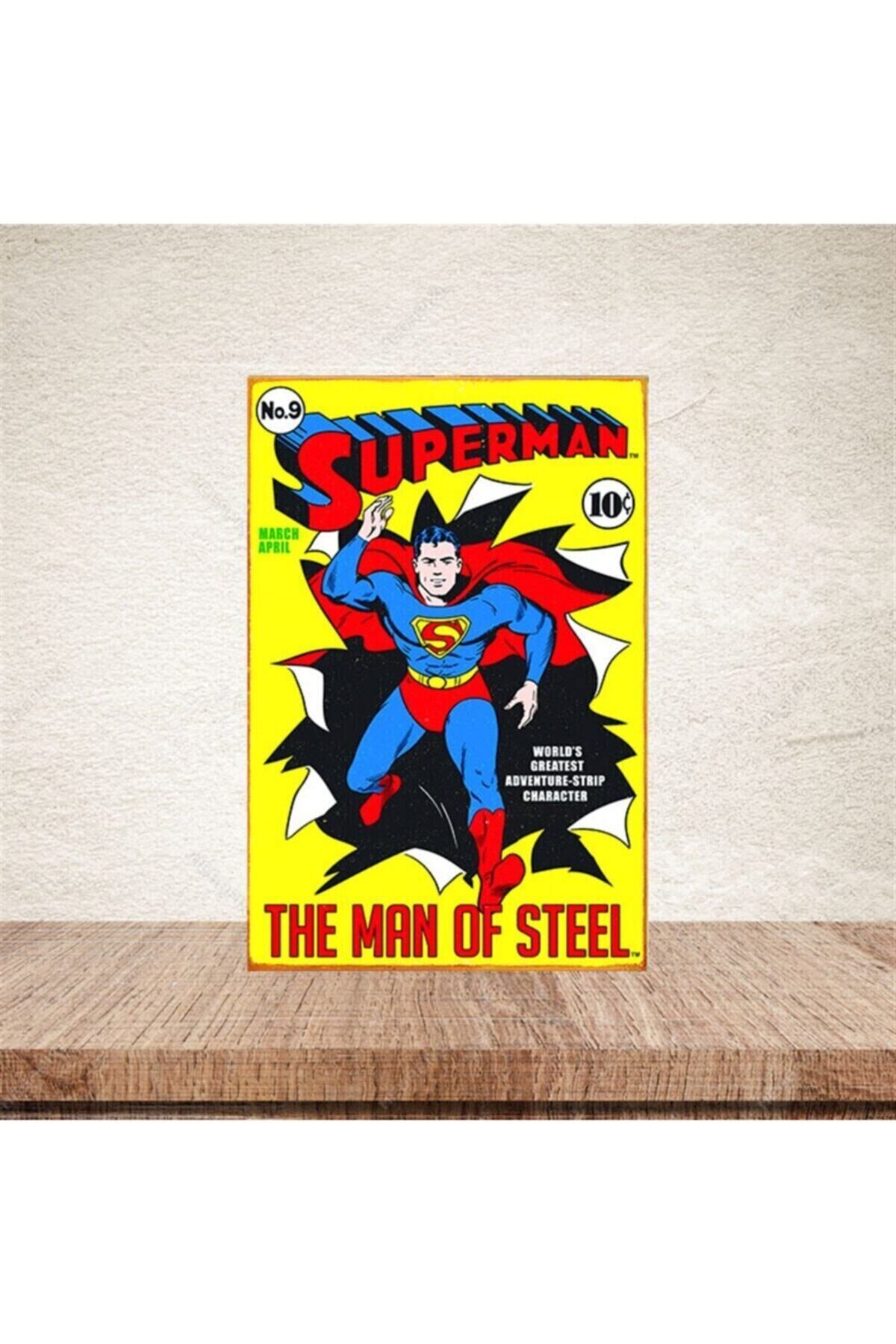 Süperman 20-30 cm Retro Ahşap Poster