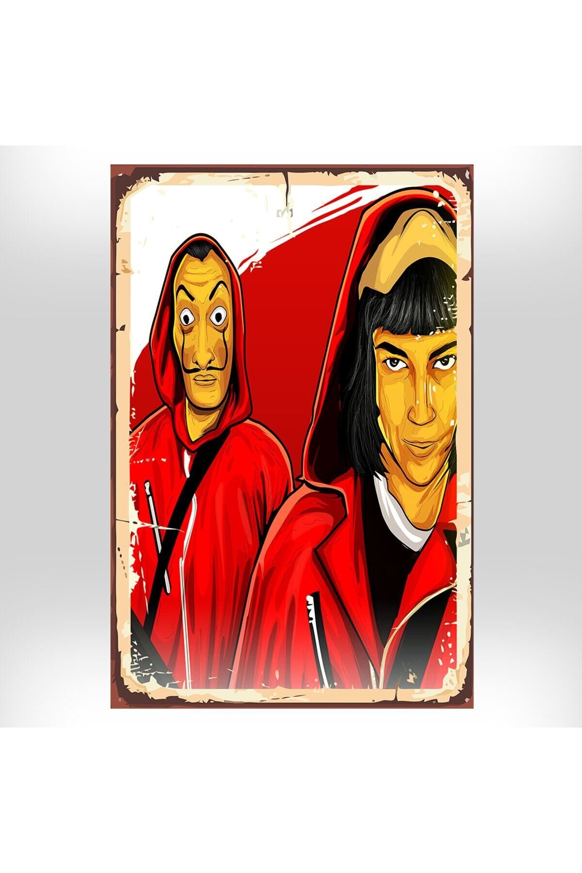 La Casa De Papel Tokyo Tasarımlı 20x30 Cm Retro Ahşap Tablo