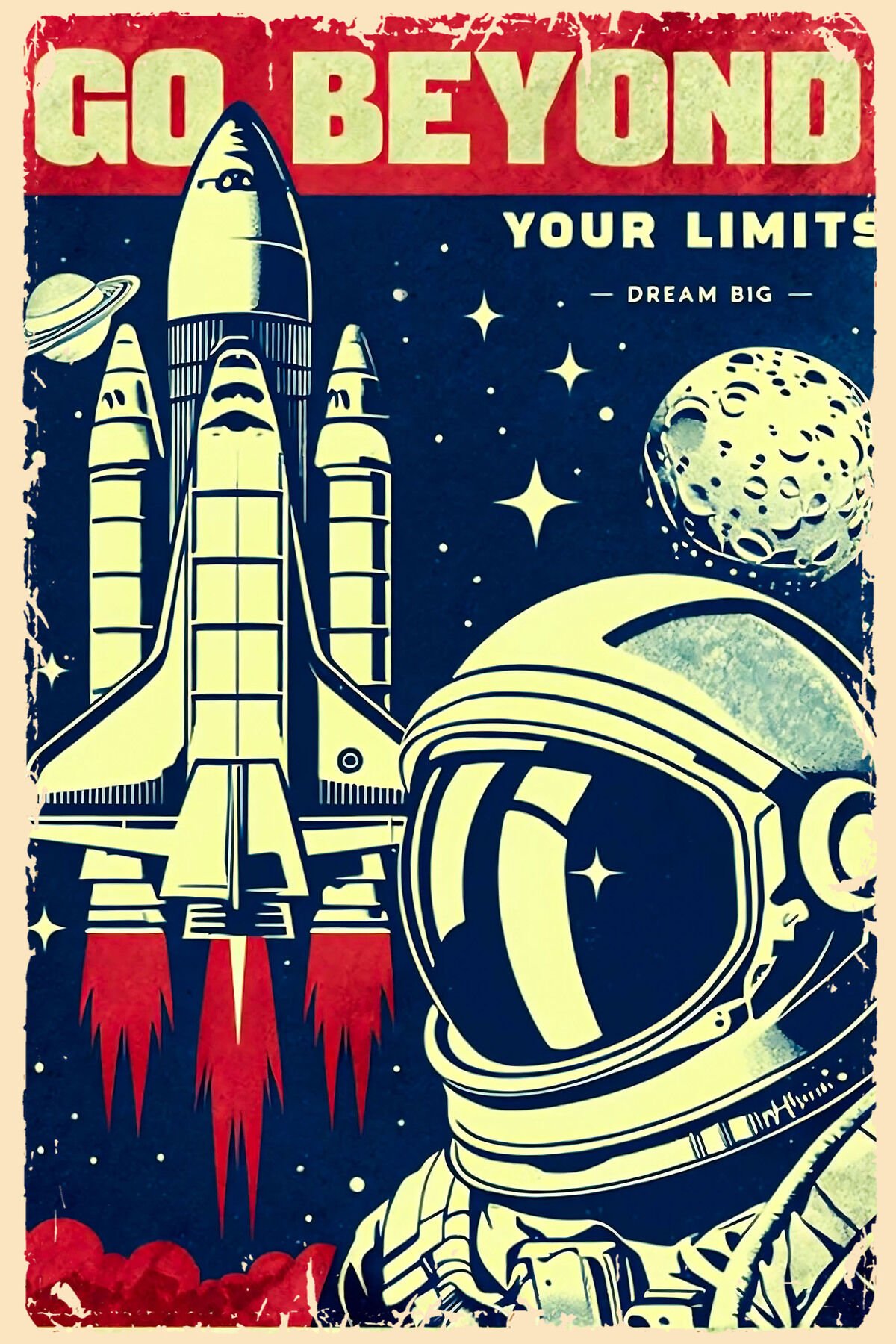 Retro Ahşap Poster Tablo Duvar Yazısı Apollo (20x30)