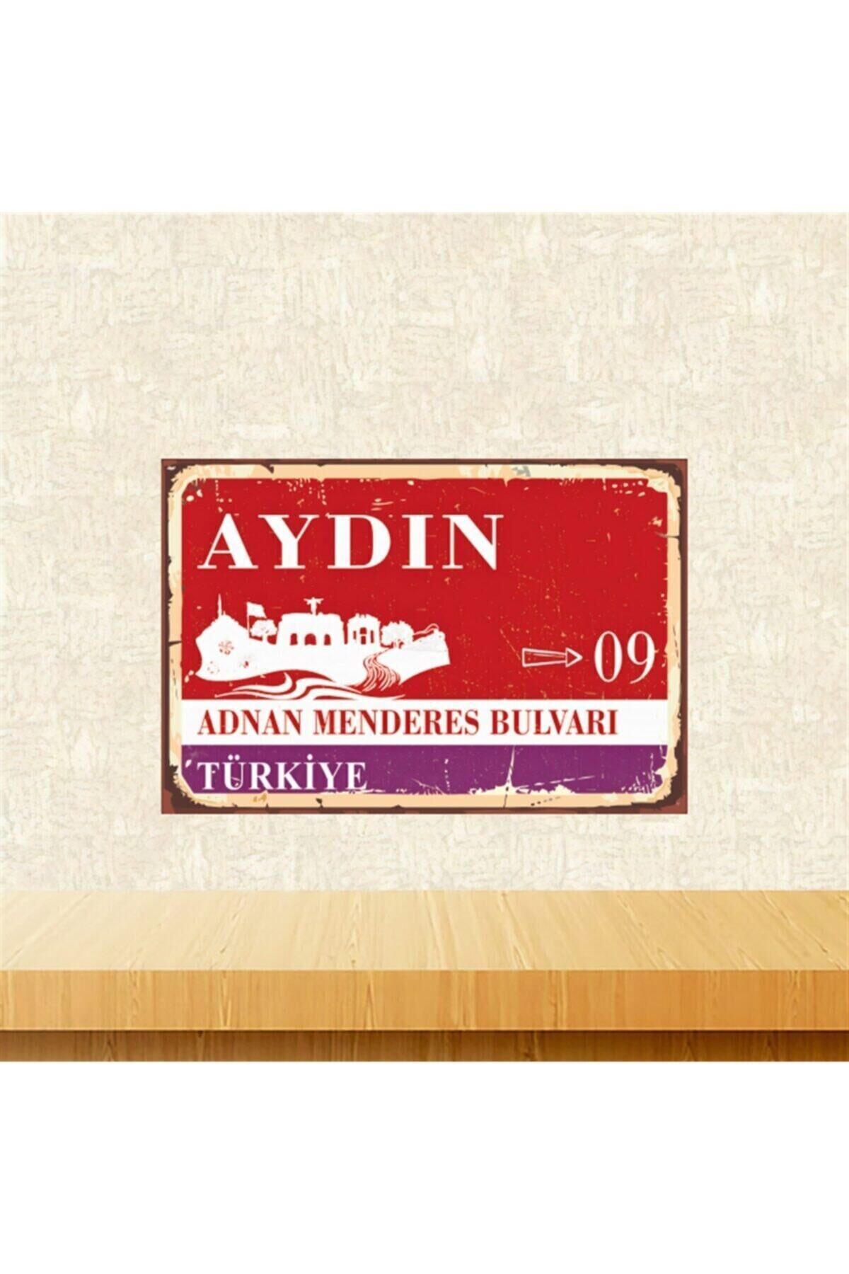 Aydın Adnan Menderes Bulvarı 20-30 Cm Retro Ahşap Tablo Tkfx5765