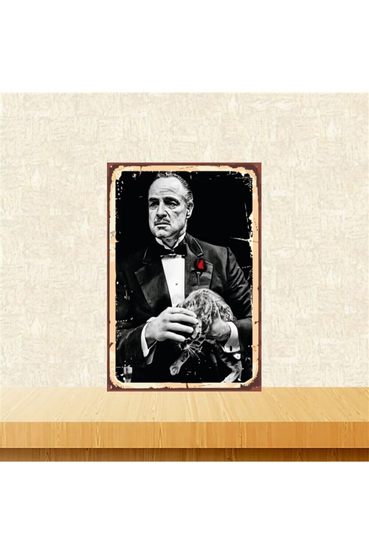 The Godfather 20-30 Cm Retro Ahşap Tablo Tkfx4634
