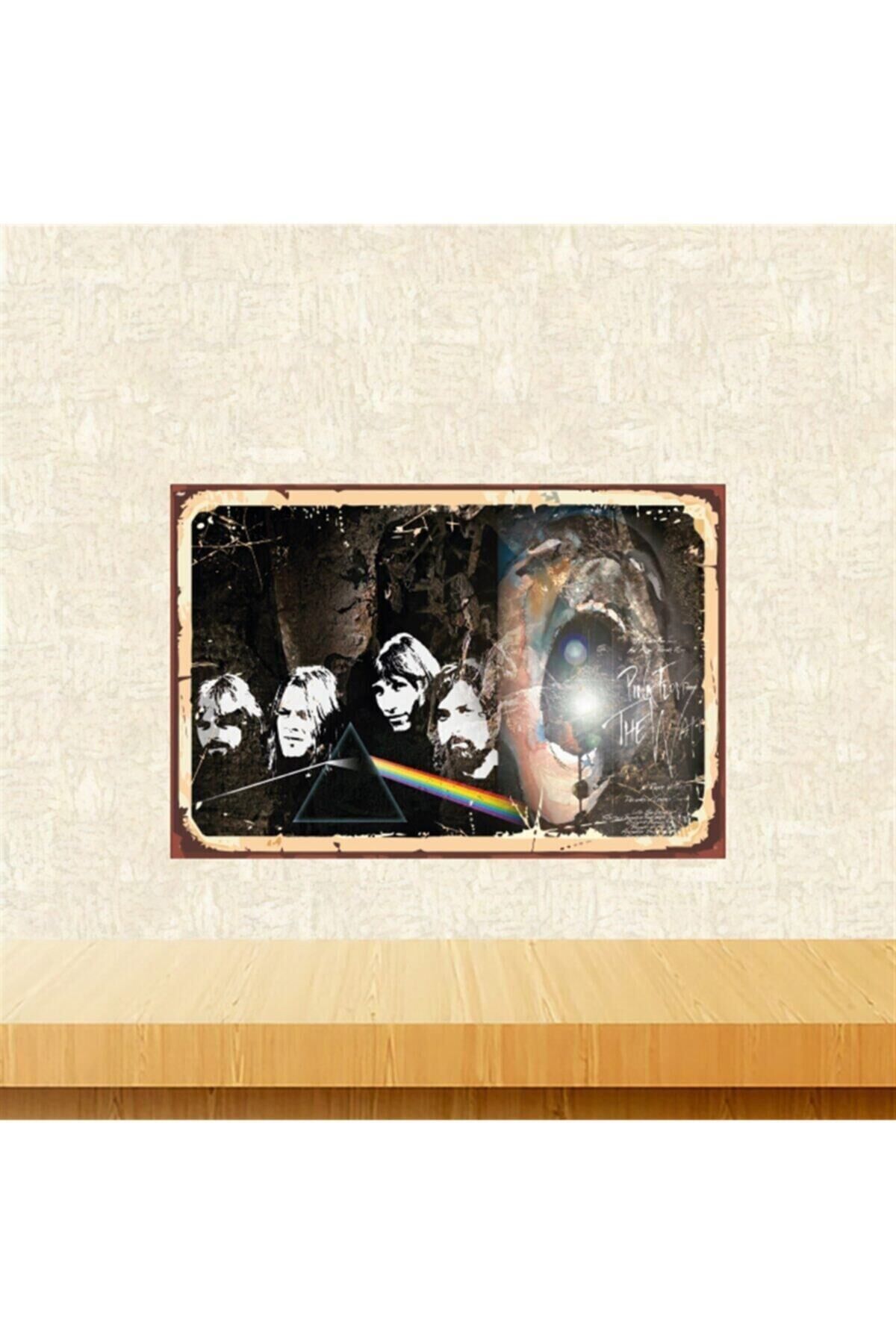 Pink Floyd Tasarımlı 20-30 cm Retro Ahşap Tablo Tkfx5389