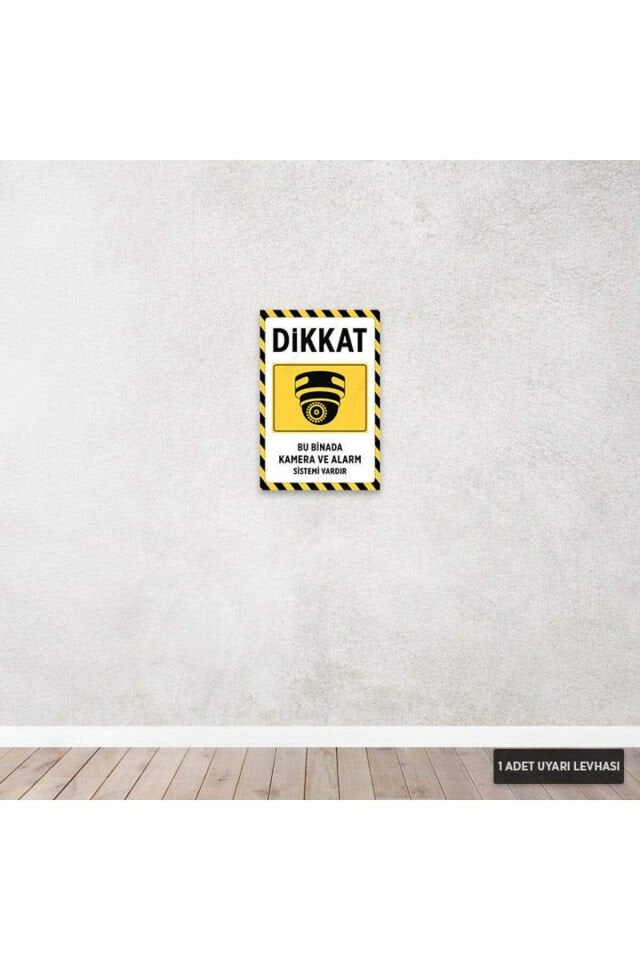 U1121 - Bu Binada Kamera ve Alarm Sistemi Vardır Dekota Uyarı Levhası (20x30cm)