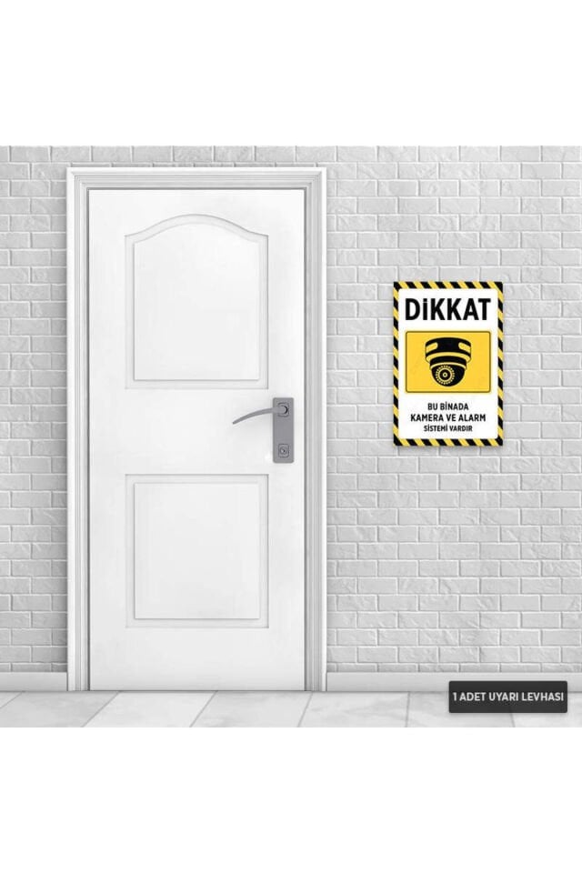 U1121 - Bu Binada Kamera ve Alarm Sistemi Vardır Dekota Uyarı Levhası (20x30cm)