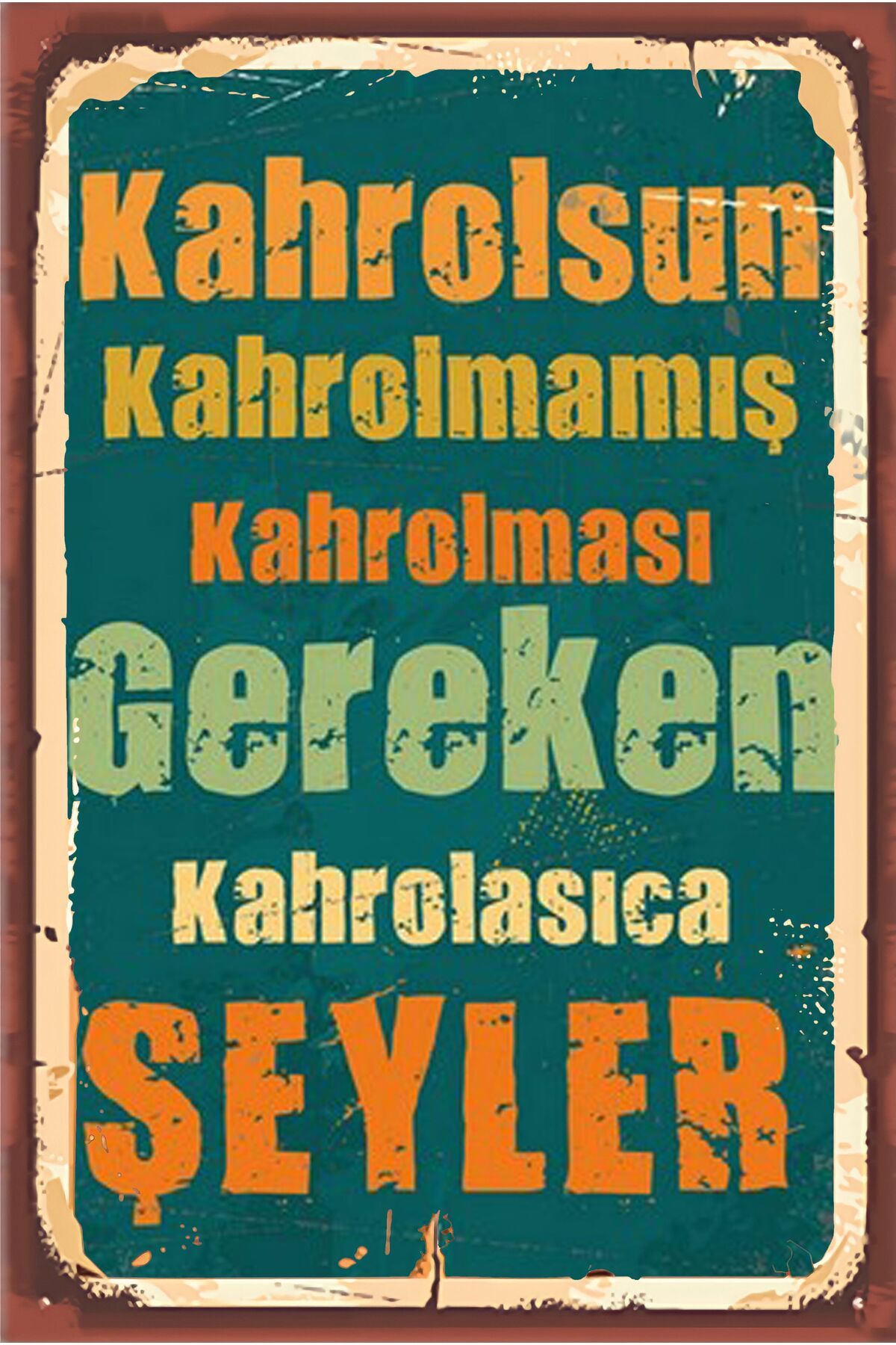 Yazılı Retro Ahşap Poster