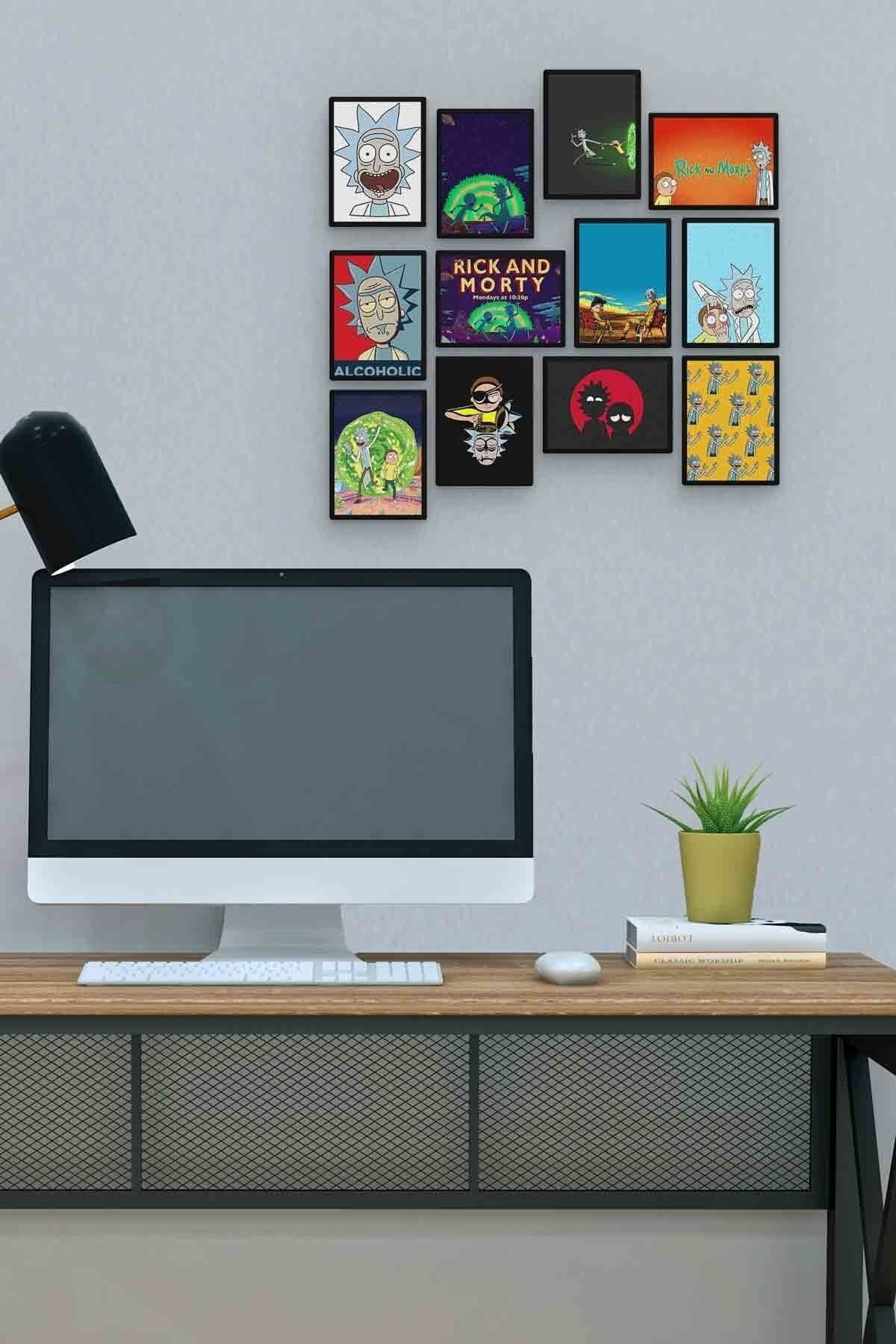 Rick And Morty 12 Parça Mdf (ahşap) Tablo Ofis Boyu