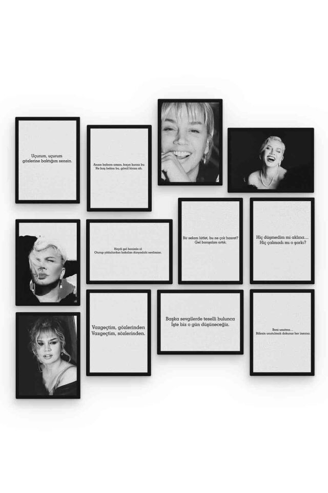 Sezen Aksu 12 Parça Mdf (ahşap) Tablo Ofis Boyu