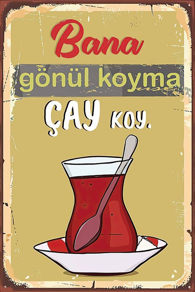 Çay Figüranlı 3'lü Ahşap Poster Set (20x30cm)
