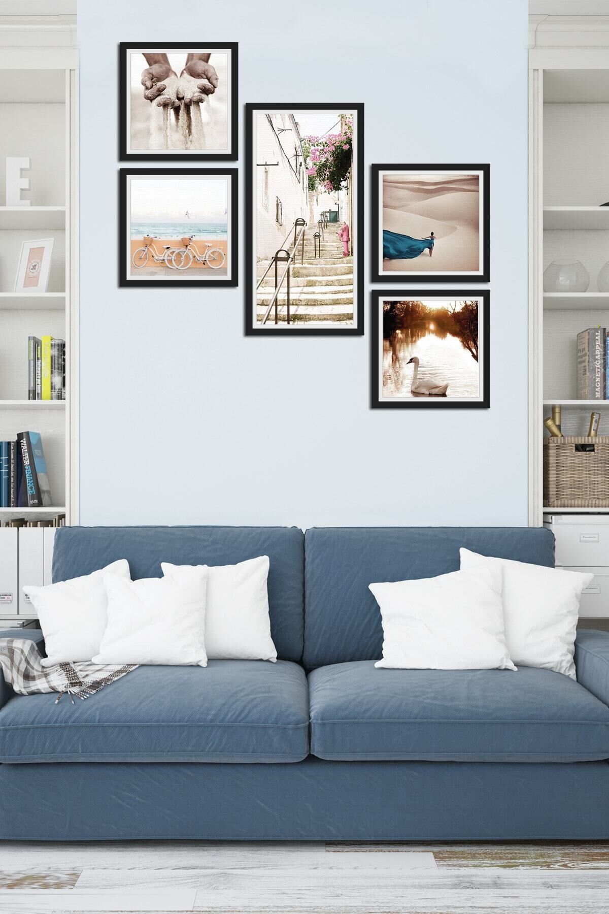 Collage Style 5 Parçalı Mdf Tablo Atf204