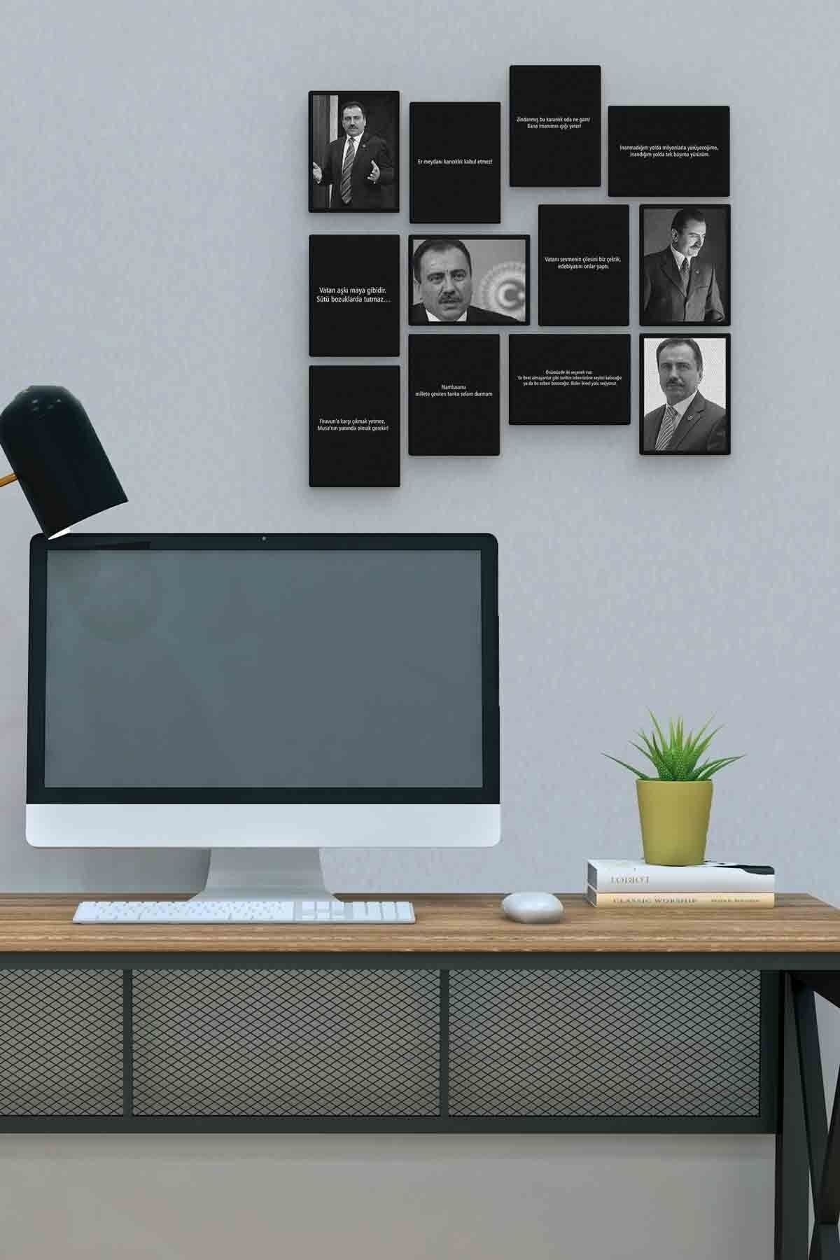 Muhsin Yazıcıoğlu 12 Parça Mdf (ahşap) Tablo Ofis Boyu