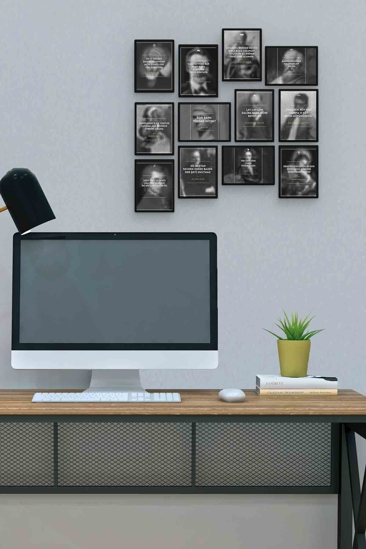 Sözler 12 Parça Mdf (ahşap) Tablo Ofis Boyu