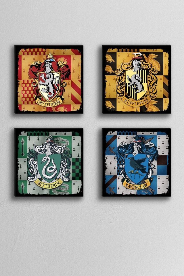 Harry Potter Sembolleri 4'lü Tablo