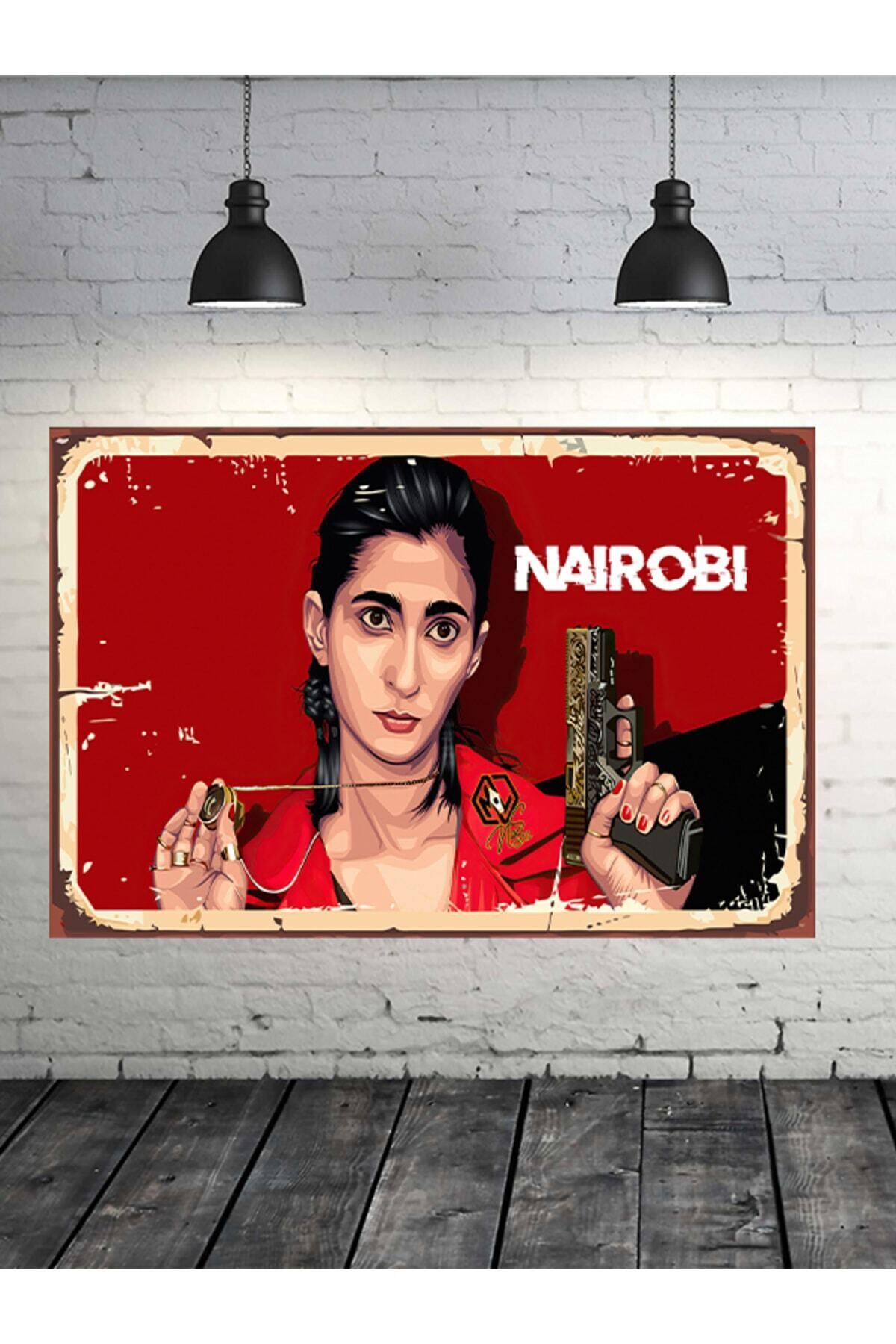 La Casa De Papel Nairobi 20x30 Cm Retro Ahşap Tablo