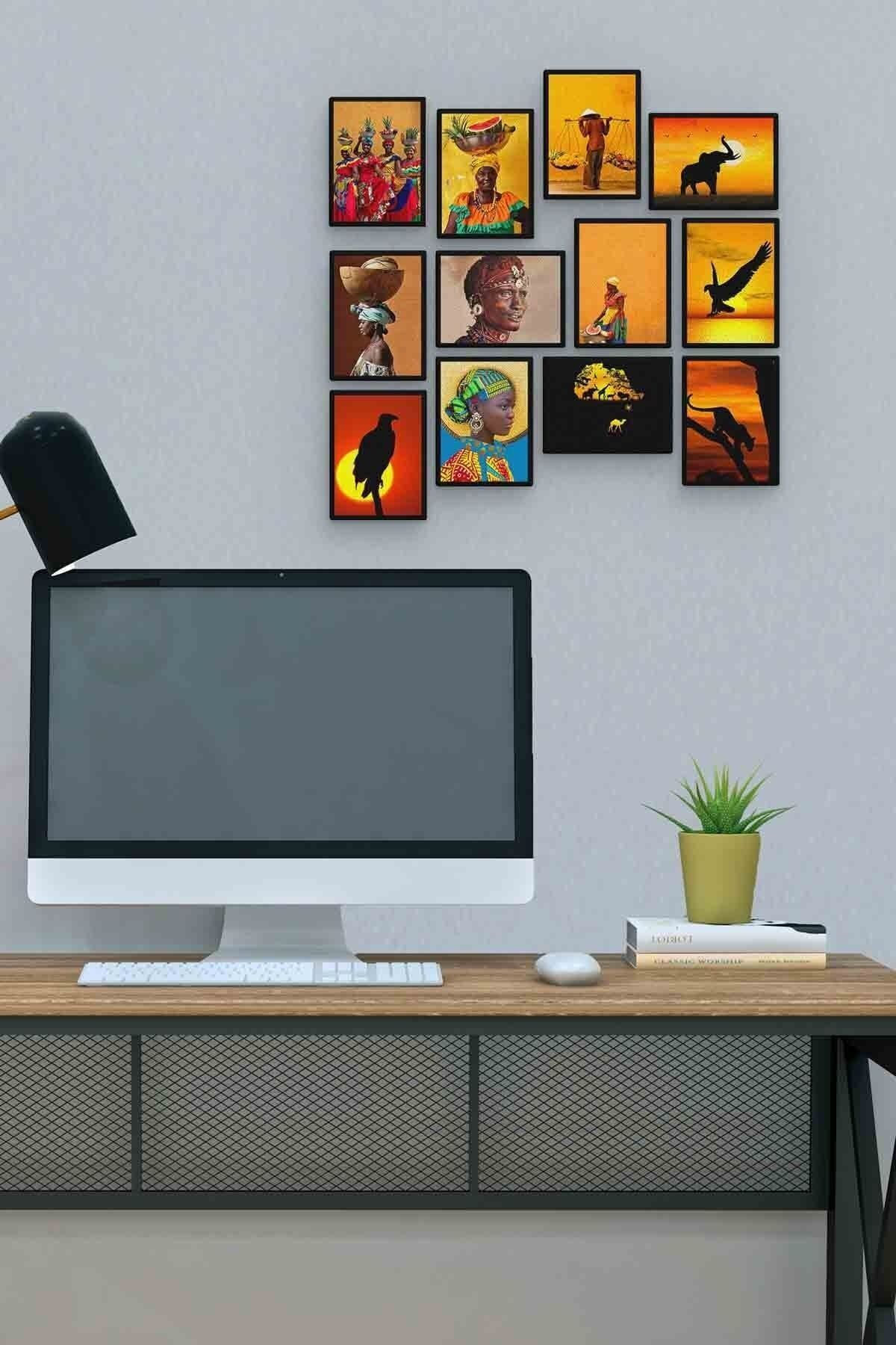 Afrika 12 Parça Mdf (ahşap) Tablo Ofis Boyu
