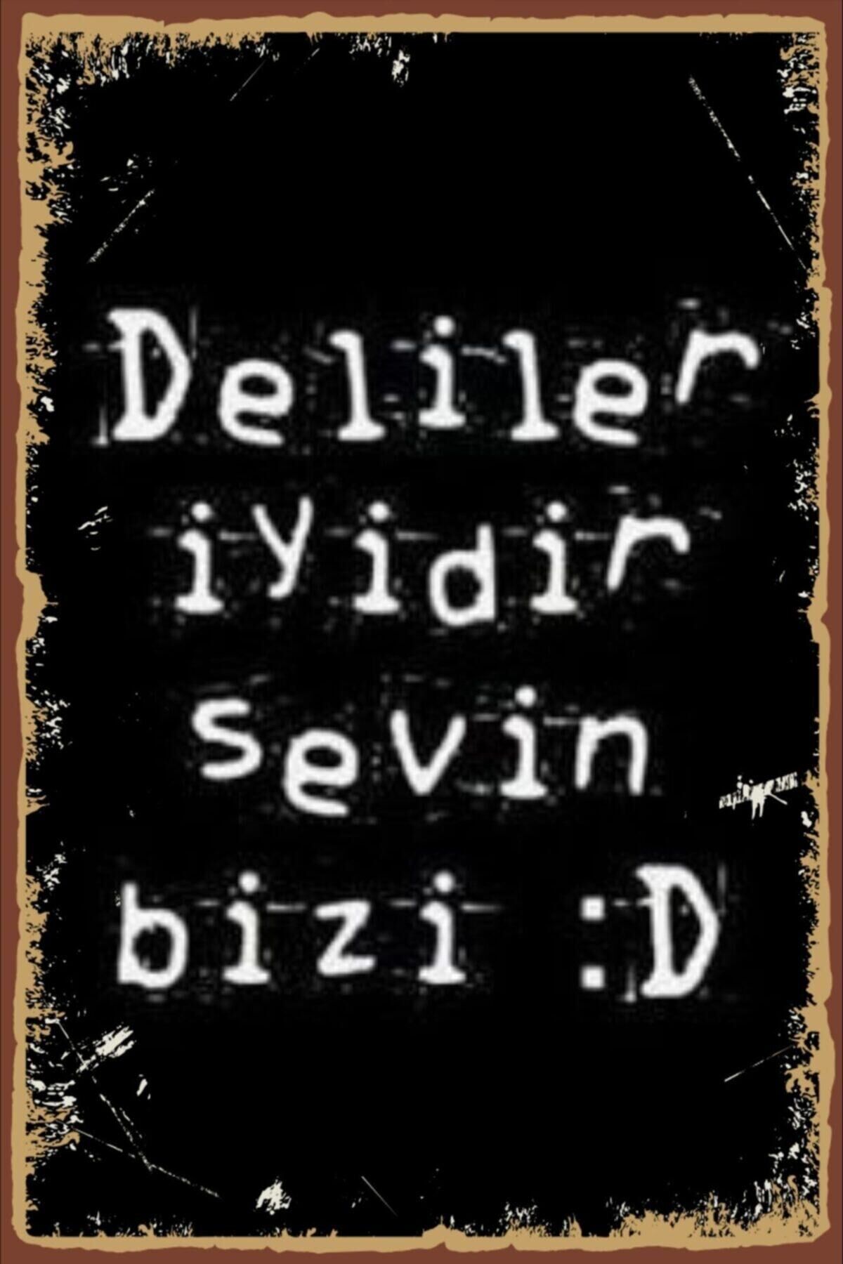 Duvar Yazıları (deliler Iyidir Sevin) Retro Ahşap Poster