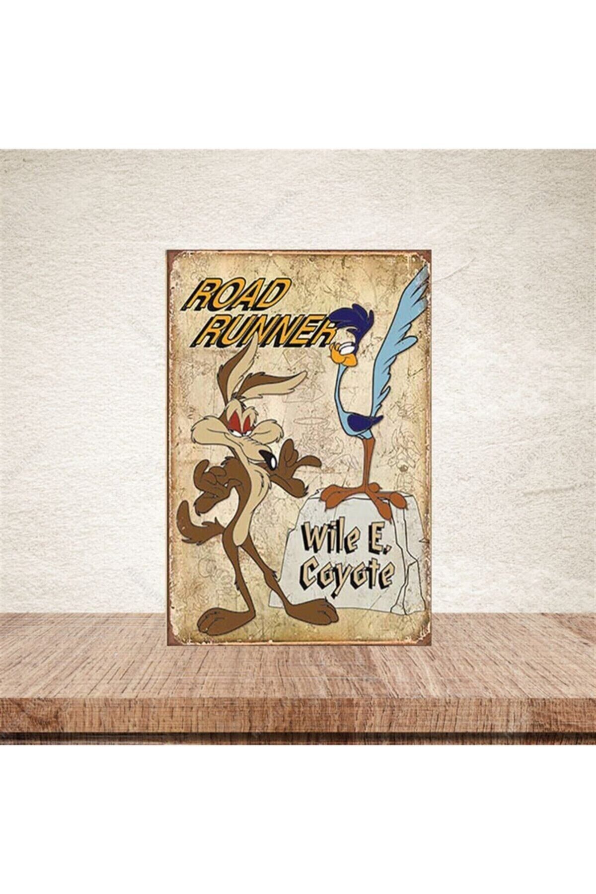 Road Runner 20-30 cm Retro Ahşap Poster