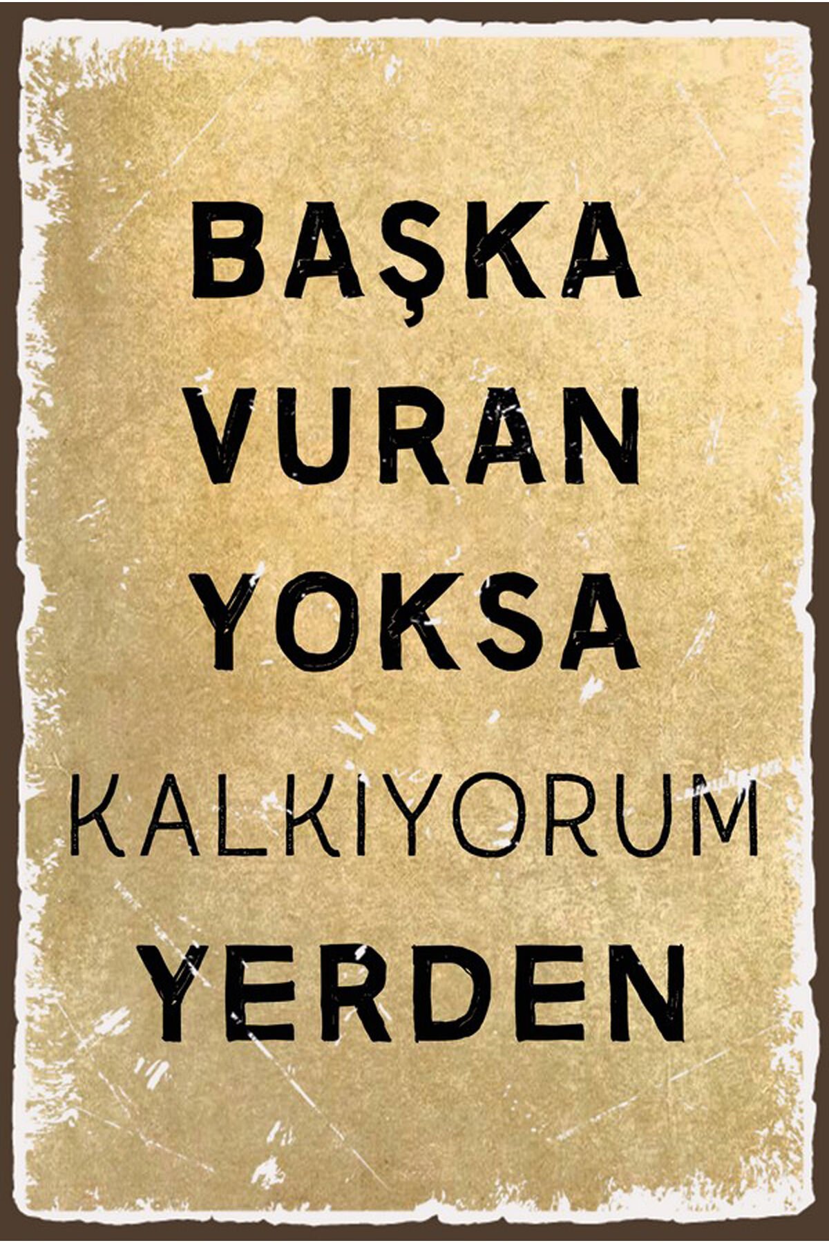 Yazılı Retro Ahşap Poster