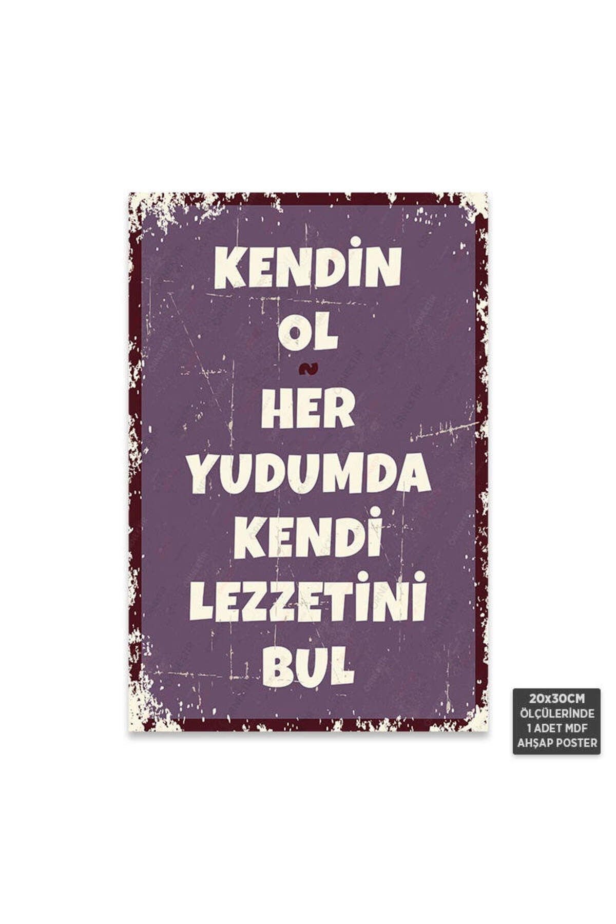 PT1260 - Kendin Ol Retro Mdf Ahşap Poster (20x30cm)