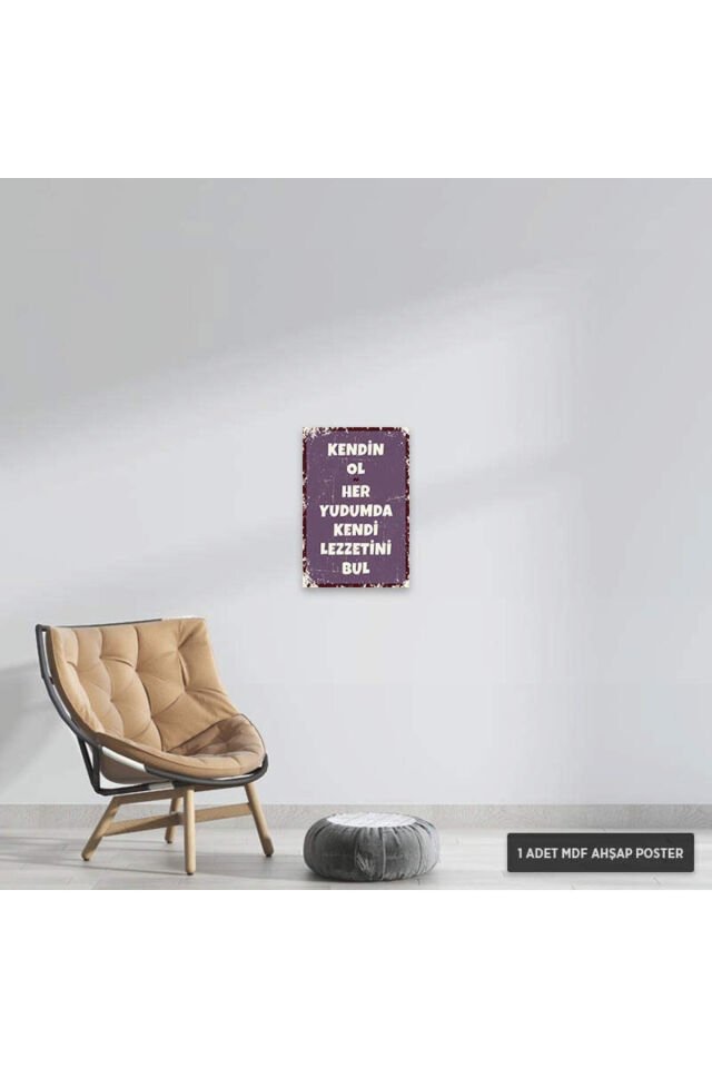 PT1260 - Kendin Ol Retro Mdf Ahşap Poster (20x30cm)