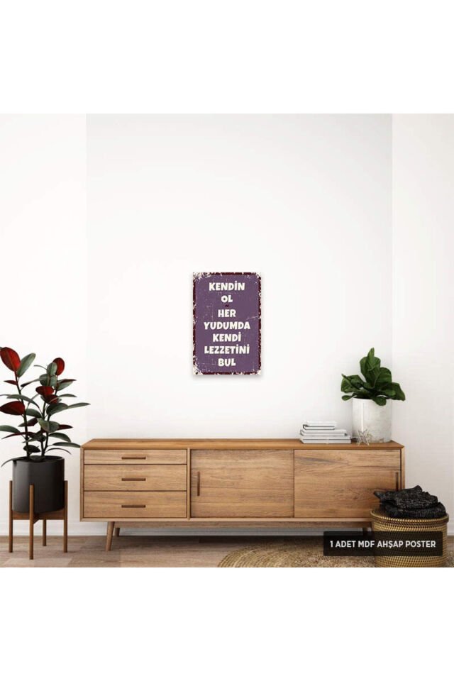 PT1260 - Kendin Ol Retro Mdf Ahşap Poster (20x30cm)