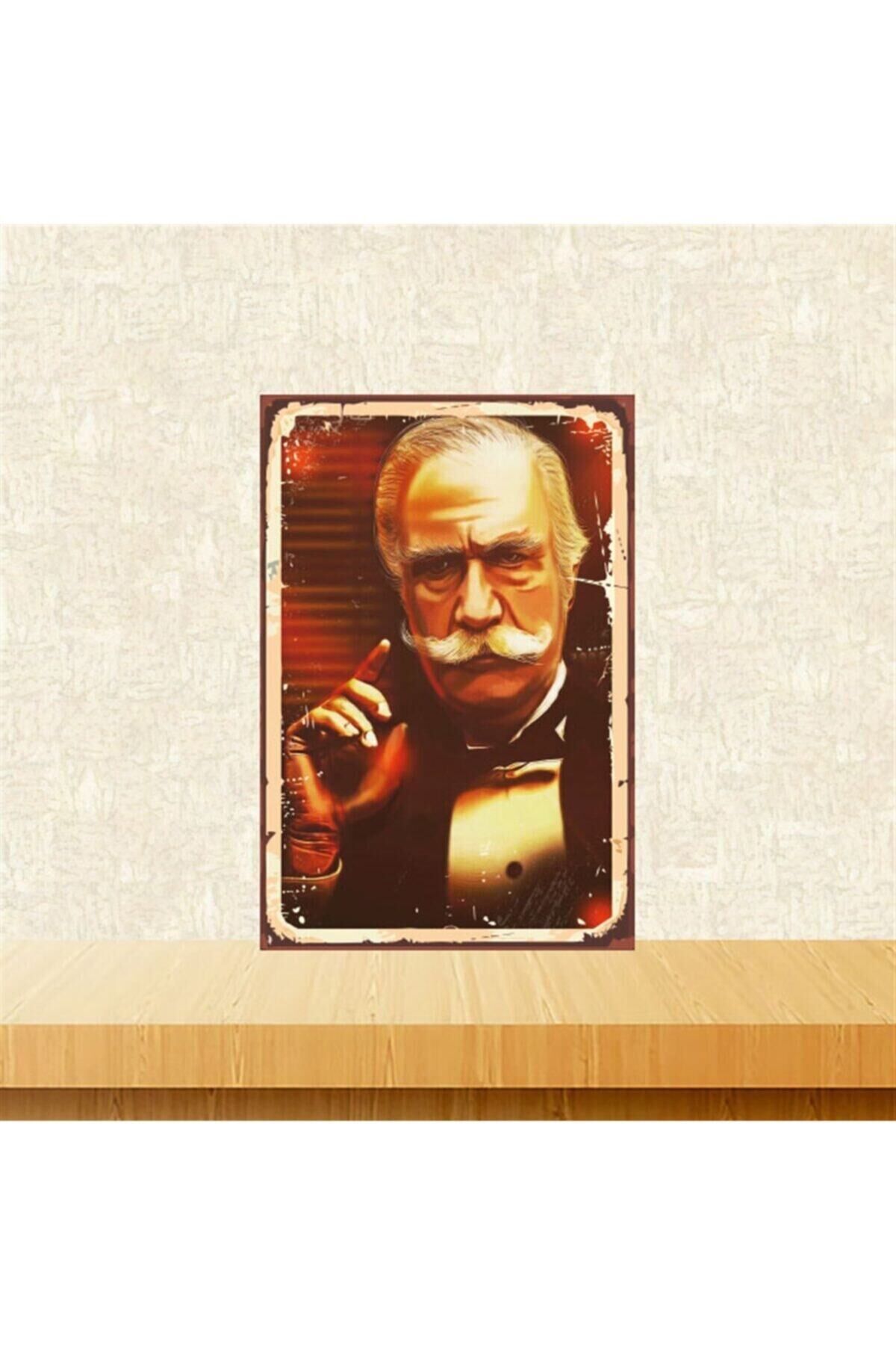 Godfather Hulusi Kentmen 20-30 Cm Retro Ahşap Tablo Tkfx4970