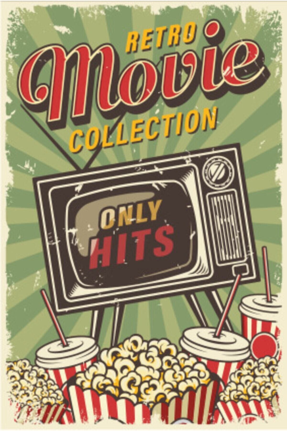 Retro Sinema Retro Vintage Ahşap Poster