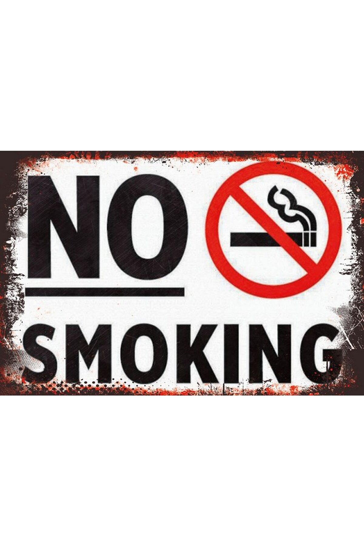 No Smoking - Retro Ahşap Poster