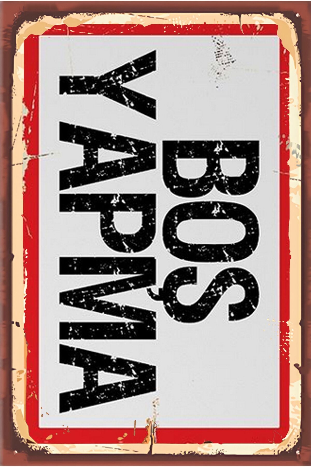 Yazılı Retro Ahşap Poster