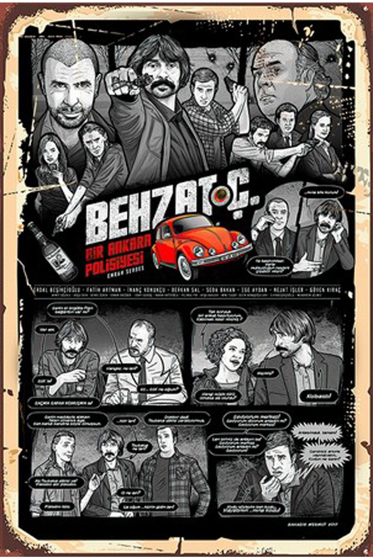 Behzat Ç. Retro Ahşap Poster