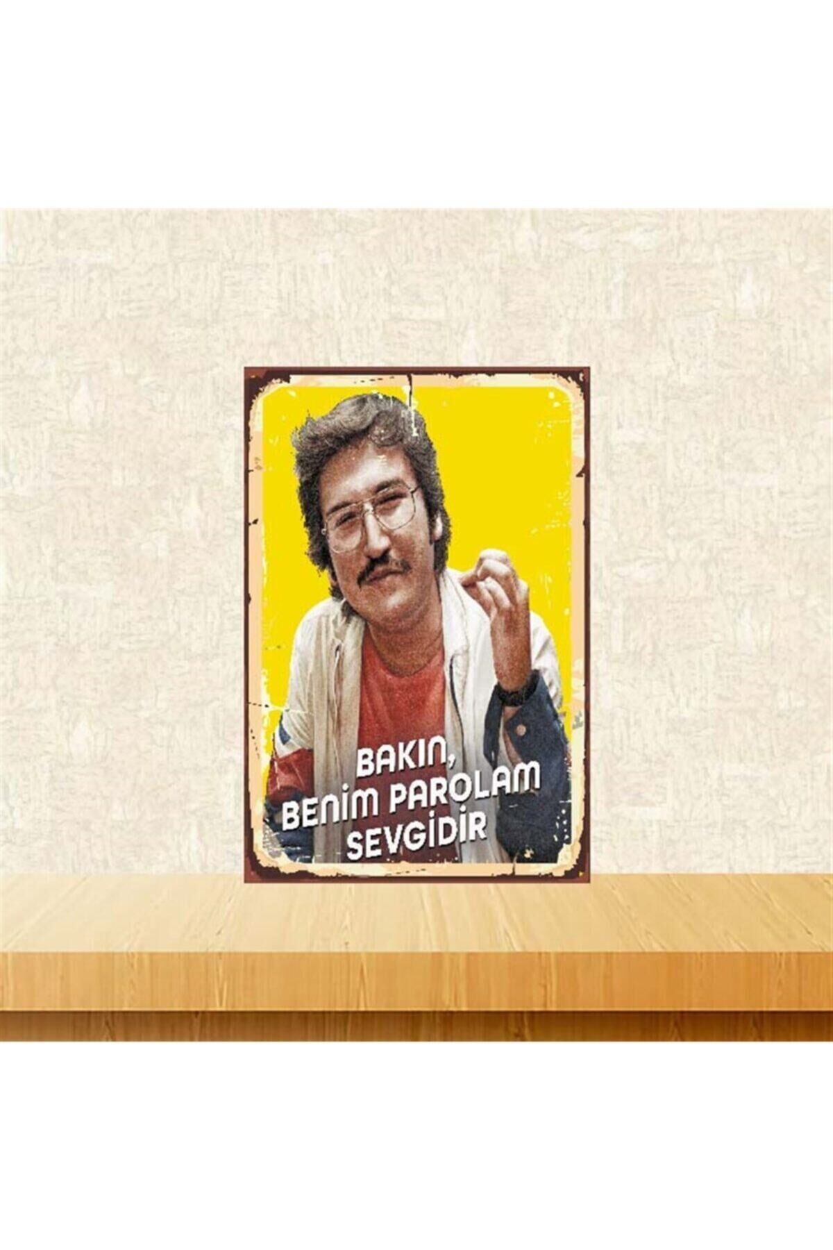 Parolam Sevgidir Feyyaz Yiğit 20-30 cm Retro Ahşap Poster Tkfx3700