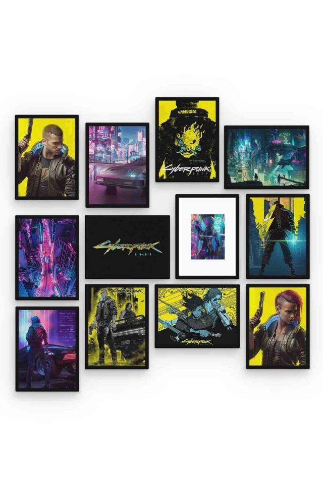 Cyberpunk 12 Parça Mdf (ahşap) Tablo Ofis Boyu