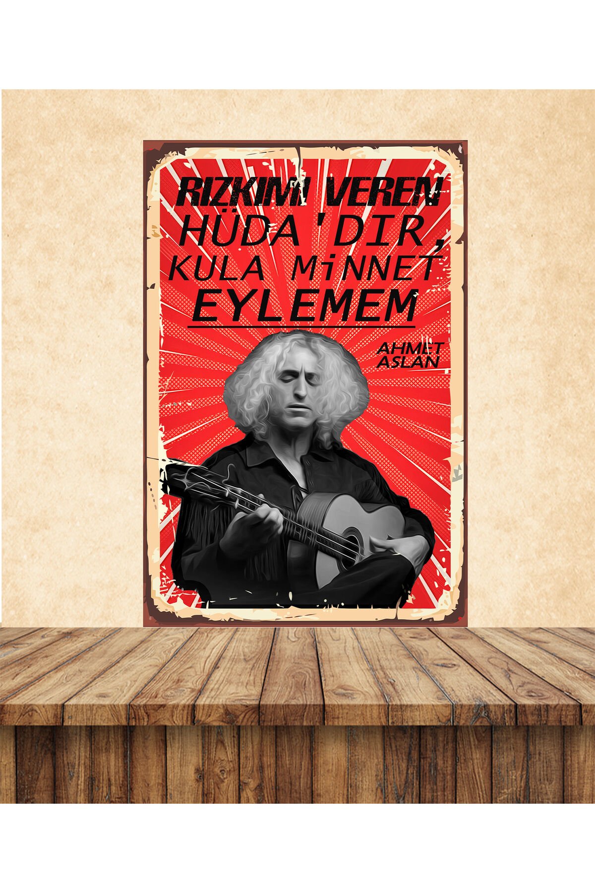 Ahmet Aslan Minnet Eylemem Temalı 10 Adet 20 x 30 CM MDF Duvar Tablosu 01