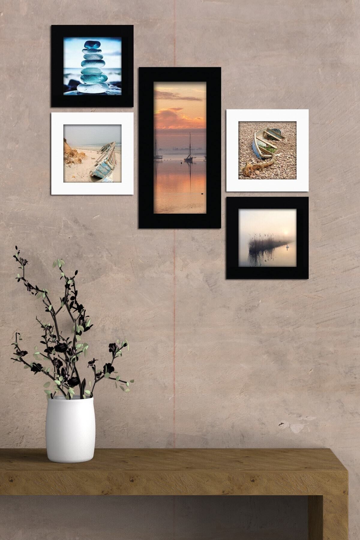 Collage Style 5 Parçalı Mdf Tablo Atf228