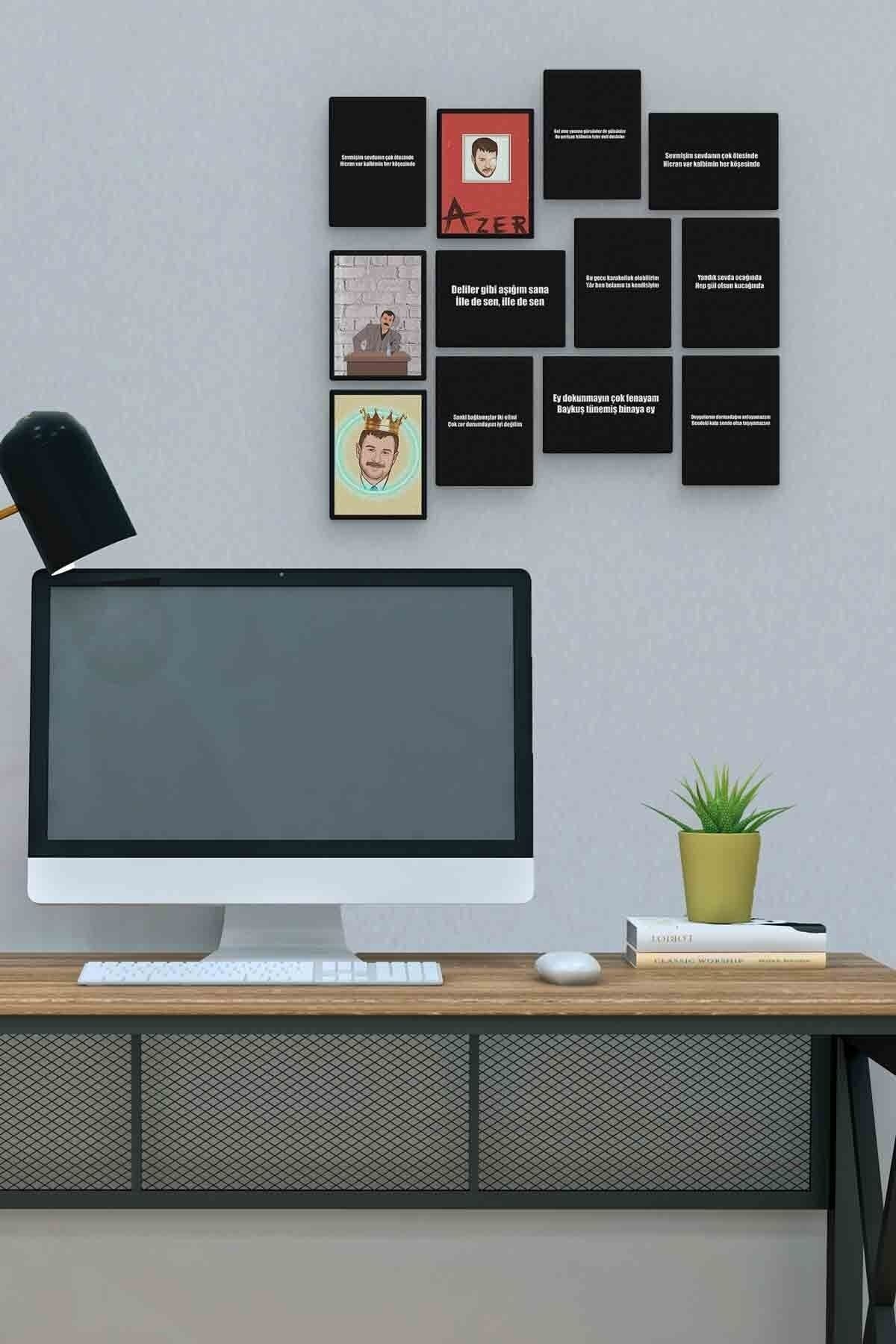 Azer Bülbül 12 Parça Mdf (ahşap) Tablo Ofis Boyu