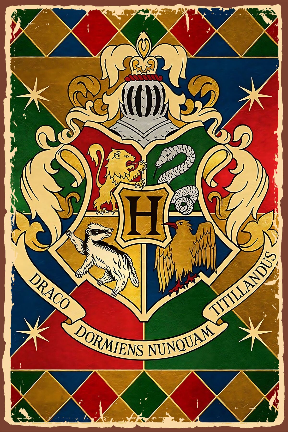Harry potter retro ahsap poster