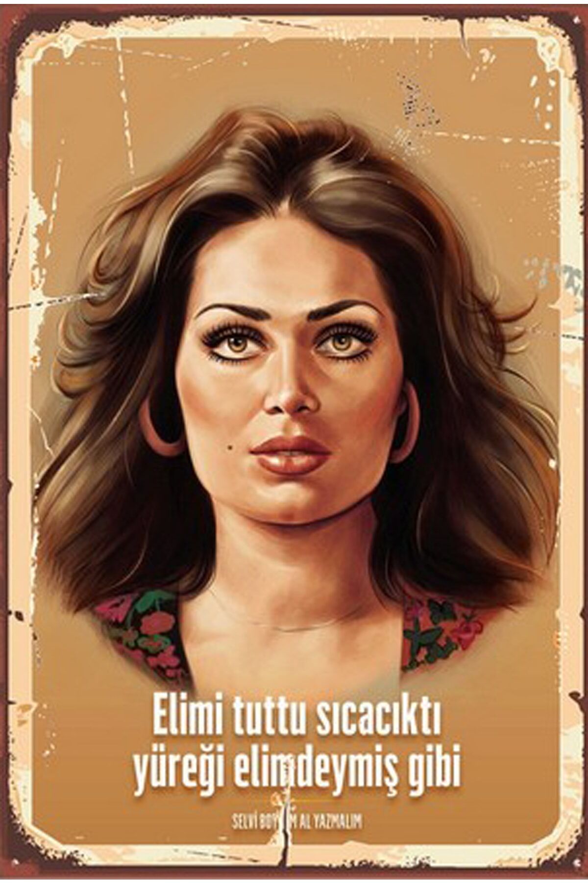 Türkan Şoray Retro Ahşap Poster