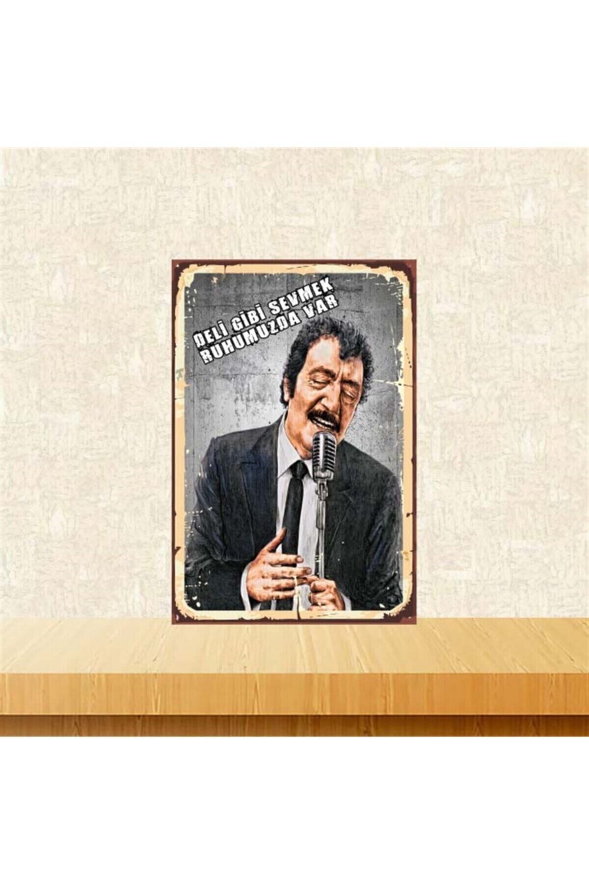 Deli Gibi Sevmek Ruhumuzda Var Müslüm Gürses 20-30 Cm Retro Ahşap Poster