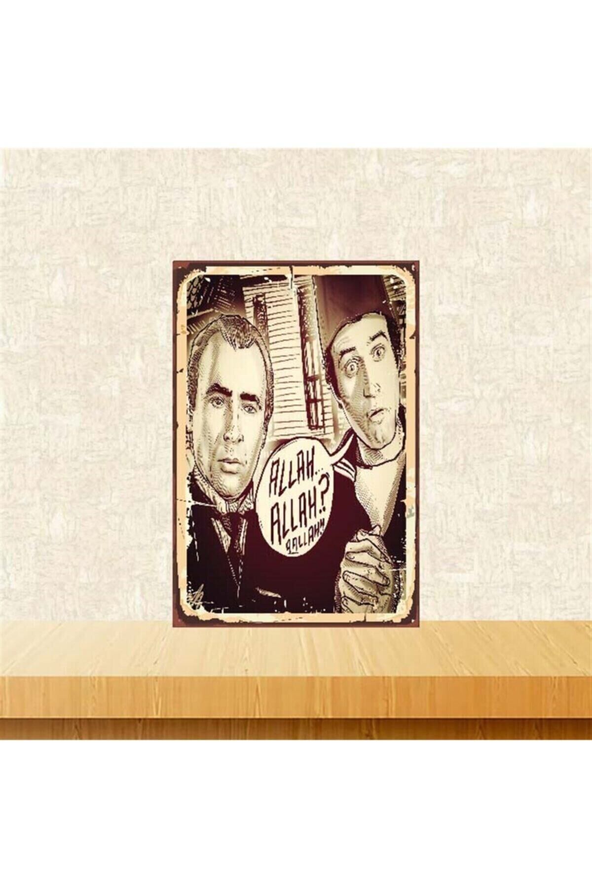 Şaban Oğlu Şaban Allah Allah 20-30 cm Retro Ahşap Poster