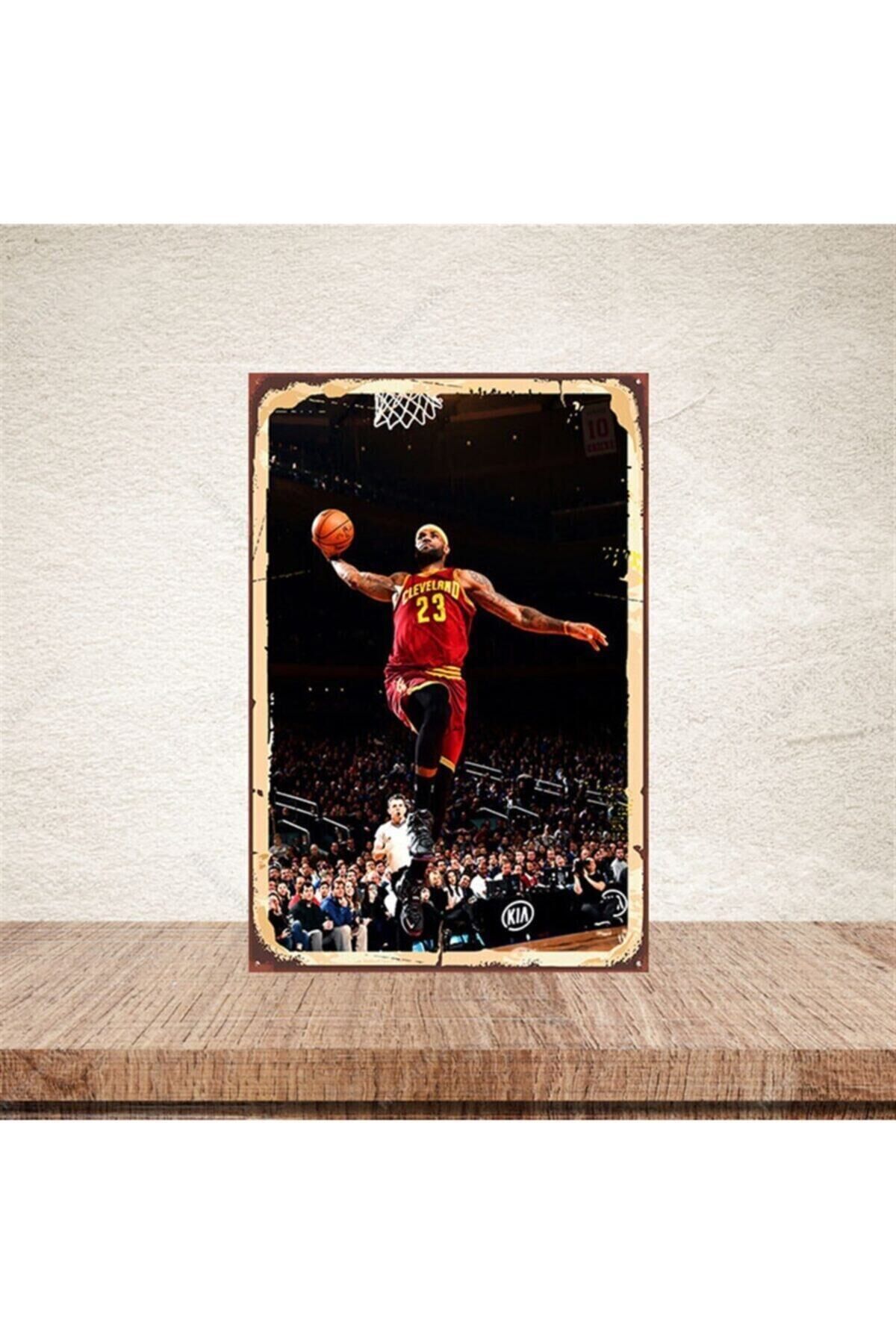 Lebron James 20-30 Cm Retro Ahşap Poster