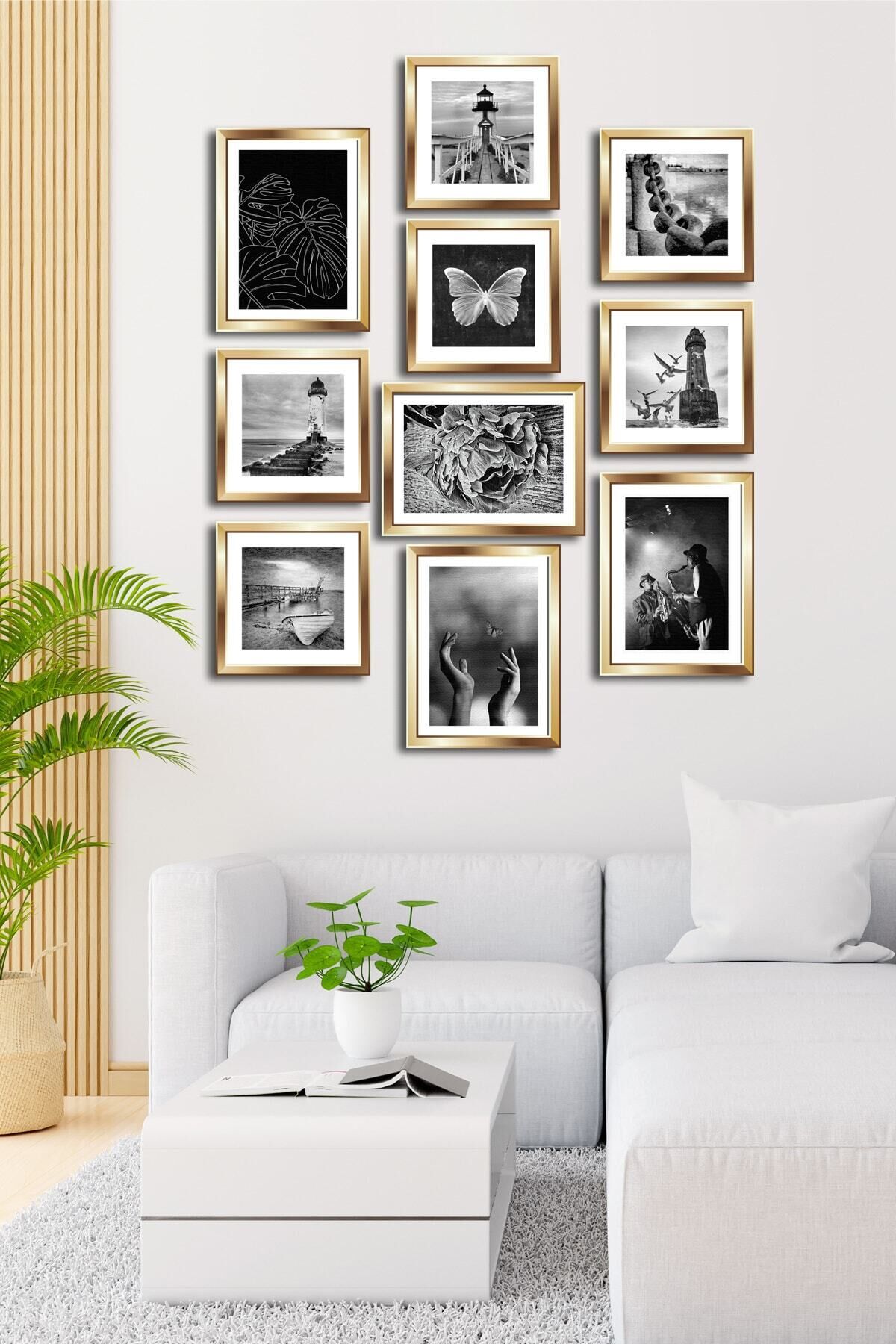 10 Parçalı Çerçeve Görünümlü Mdf Tablo Seti Flm111