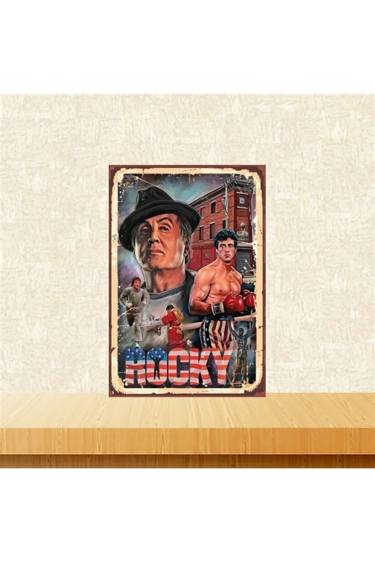 Rocky Efsanesi 20-30 Cm Retro Ahşap Tablo Tkfx5103