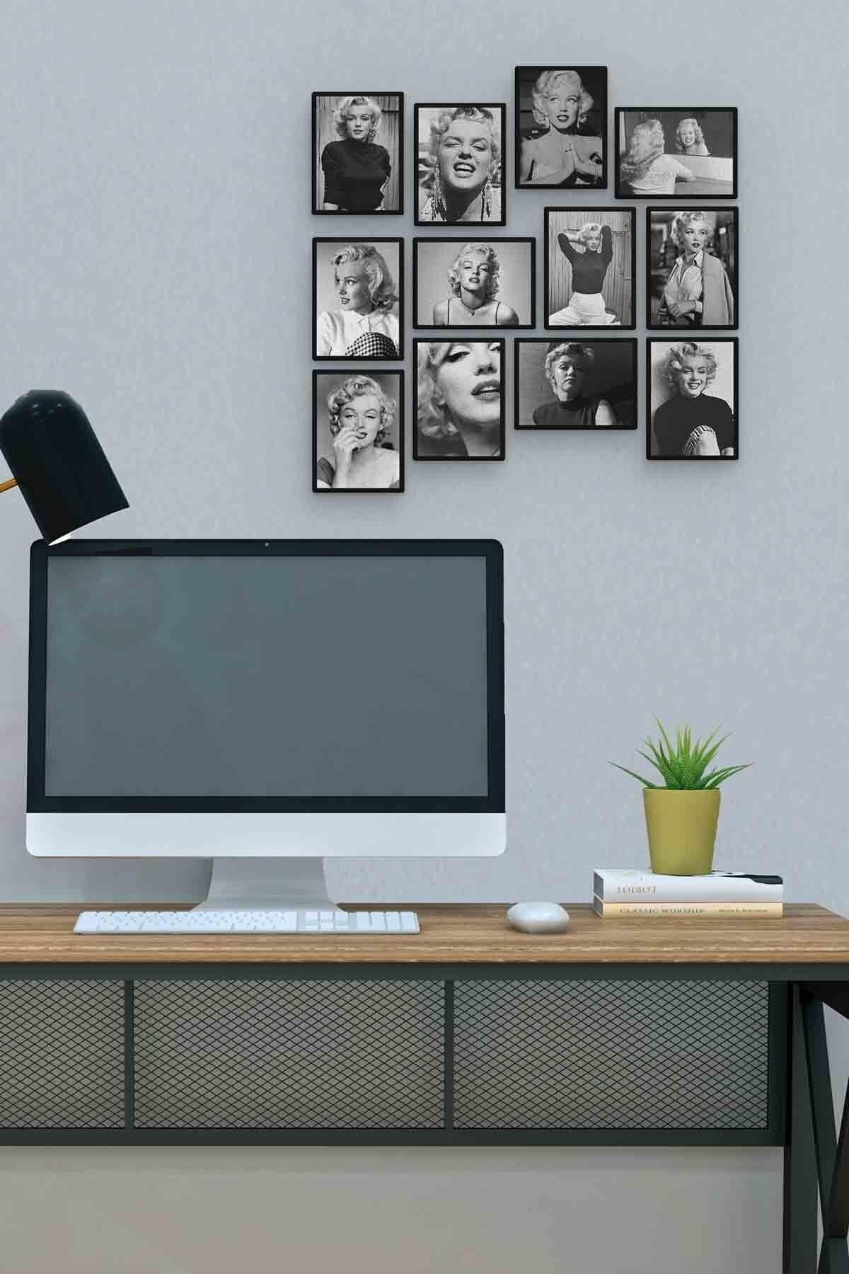 Marilyn Monroe 12 Parça Mdf (ahşap) Tablo Ofis Boyu