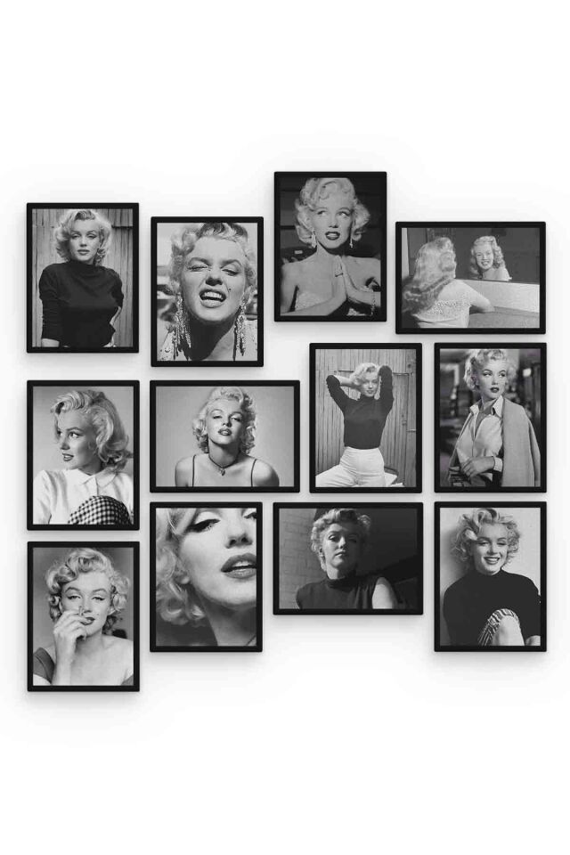 Marilyn Monroe 12 Parça Mdf (ahşap) Tablo Ofis Boyu