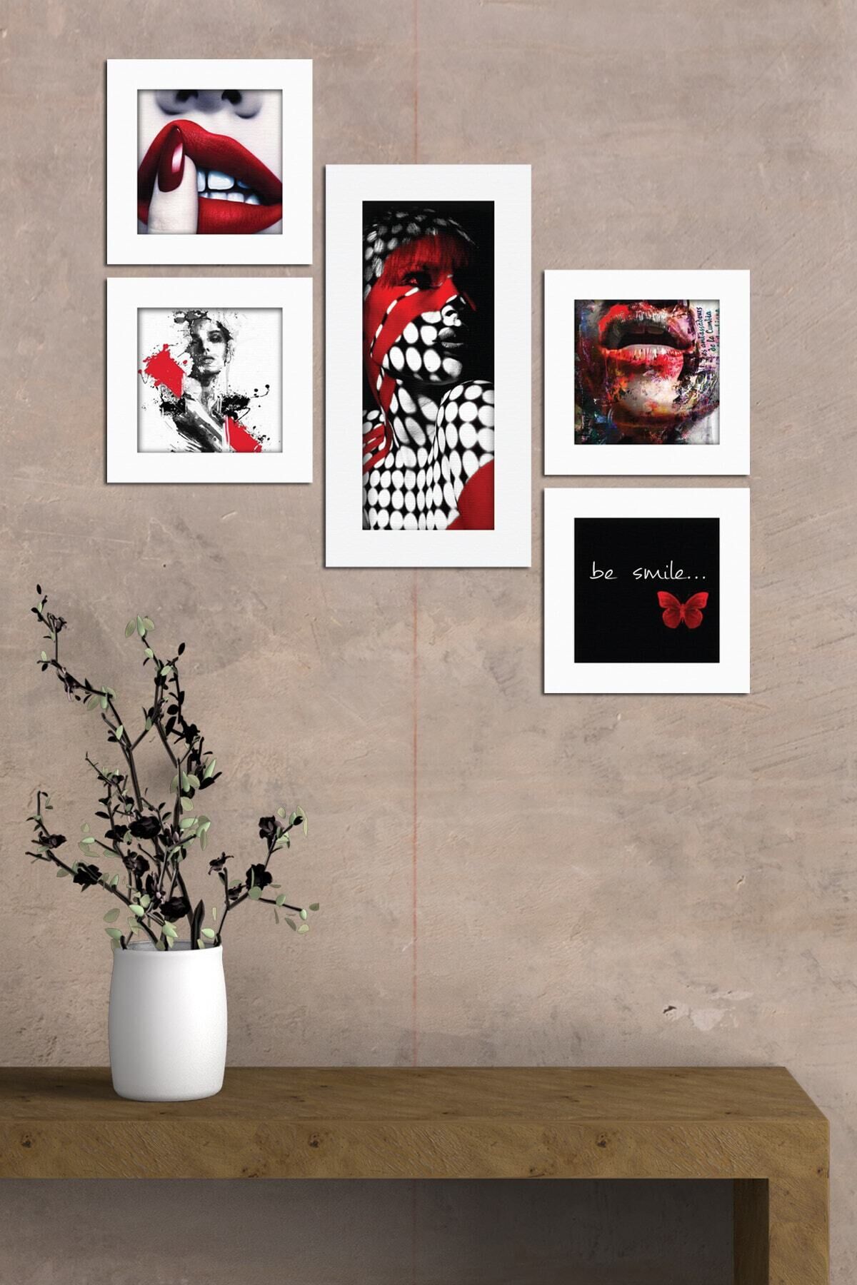 Collage Style 5 Parçalı Mdf Tablo Atf226