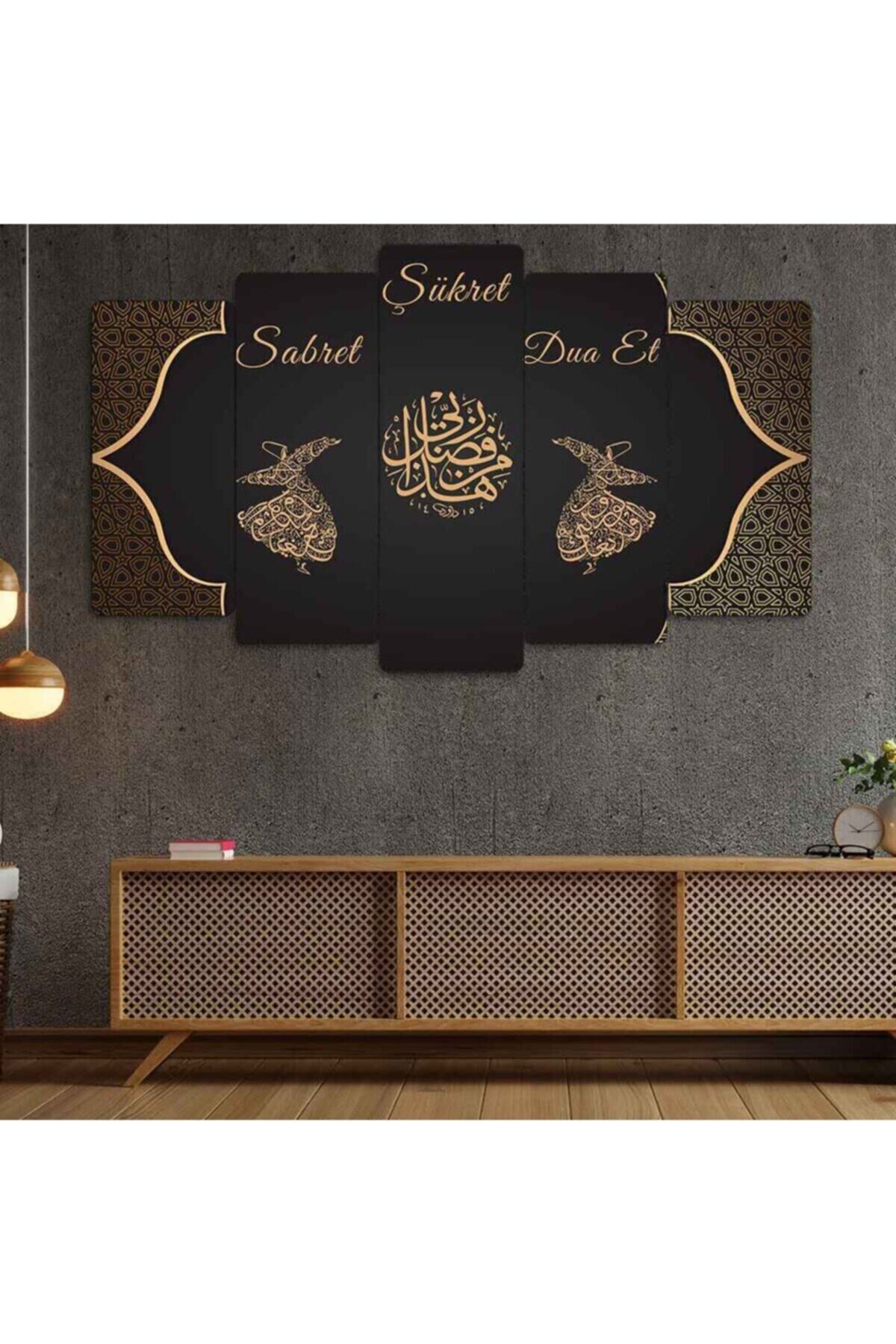 Sabret, Şükret, Dua Et 5 Parçalı Tablo